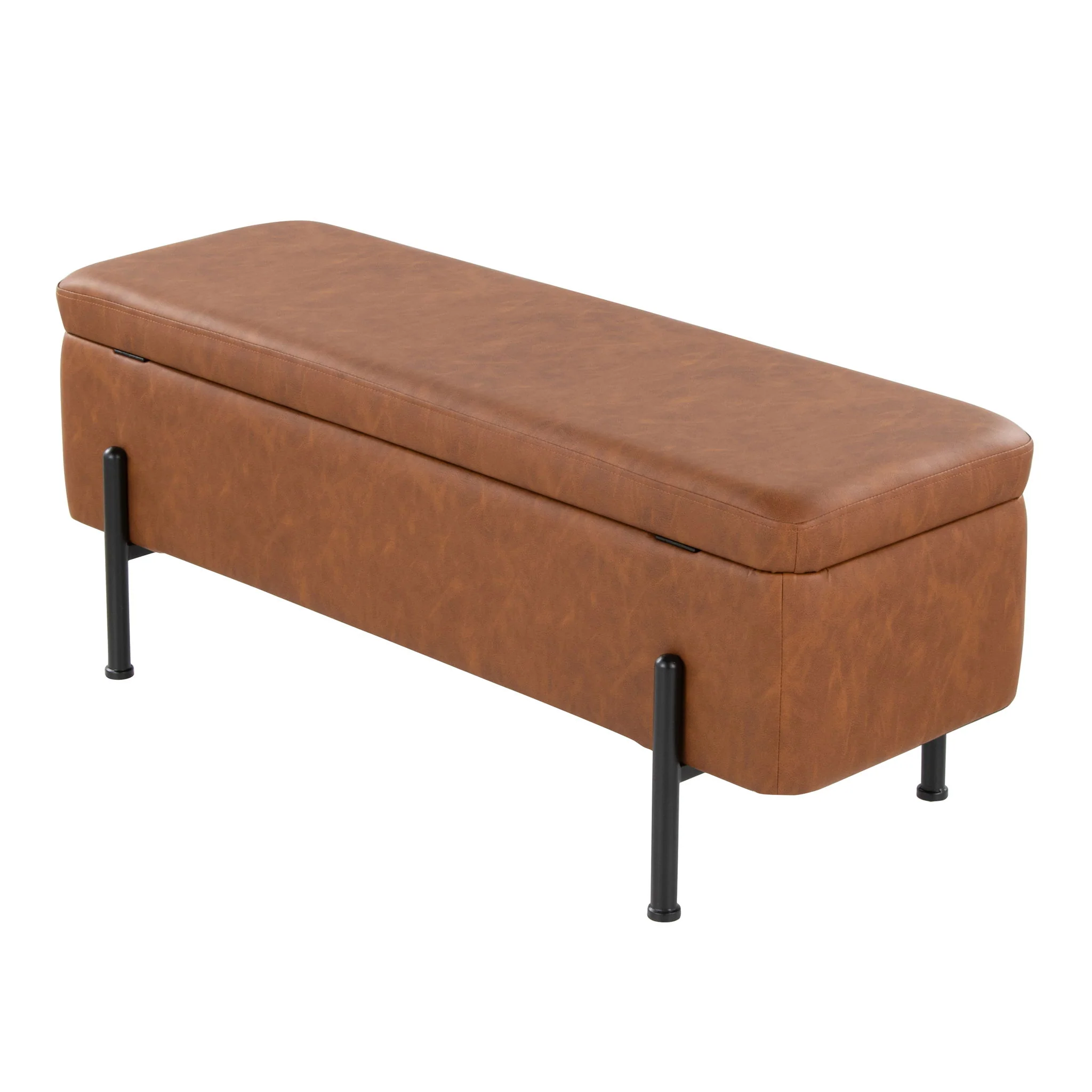 Daniella - Contemporary Storage Bench - Black / Camel - Image 3