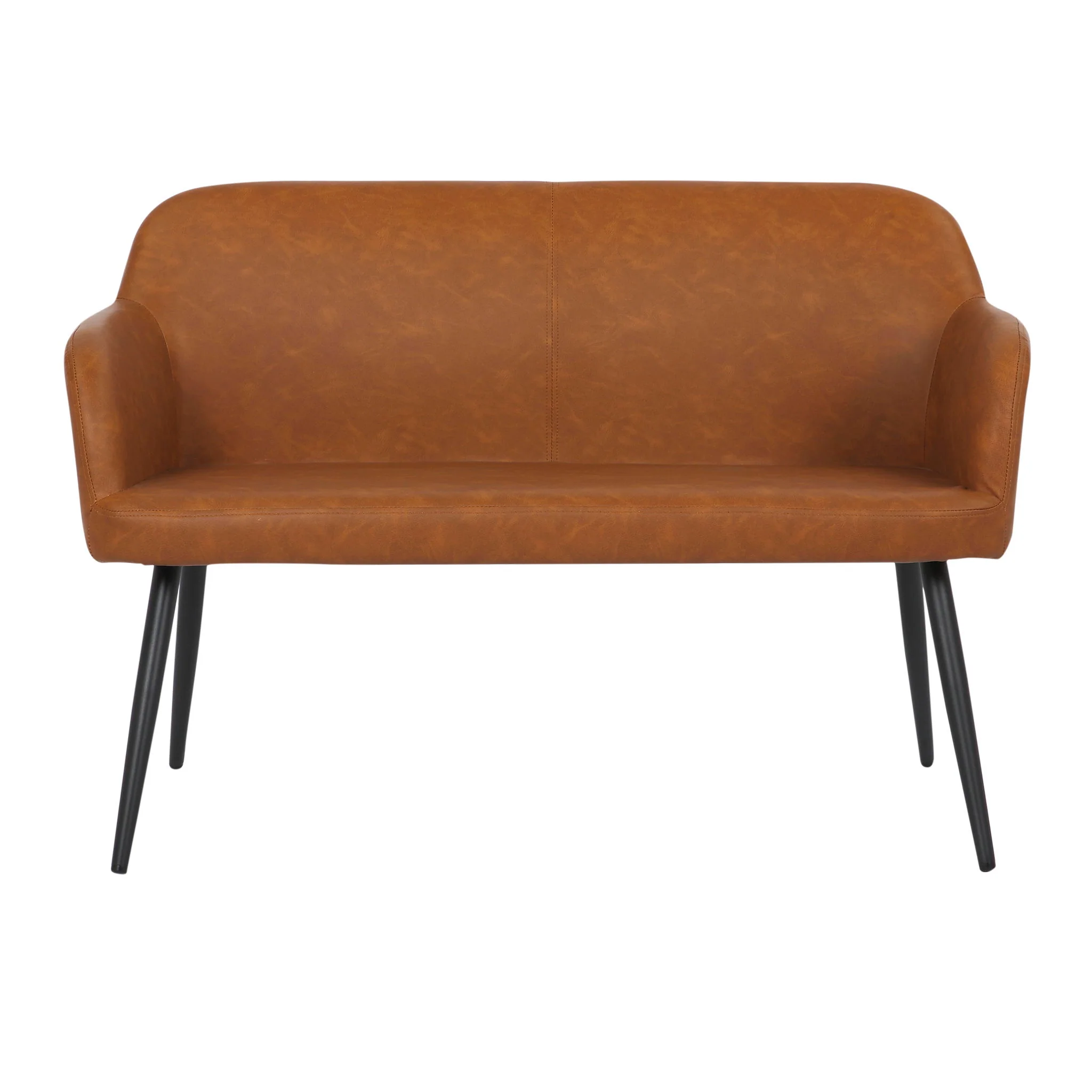Daniella - Industrial High Back Bench - Black / Camel - Image 5