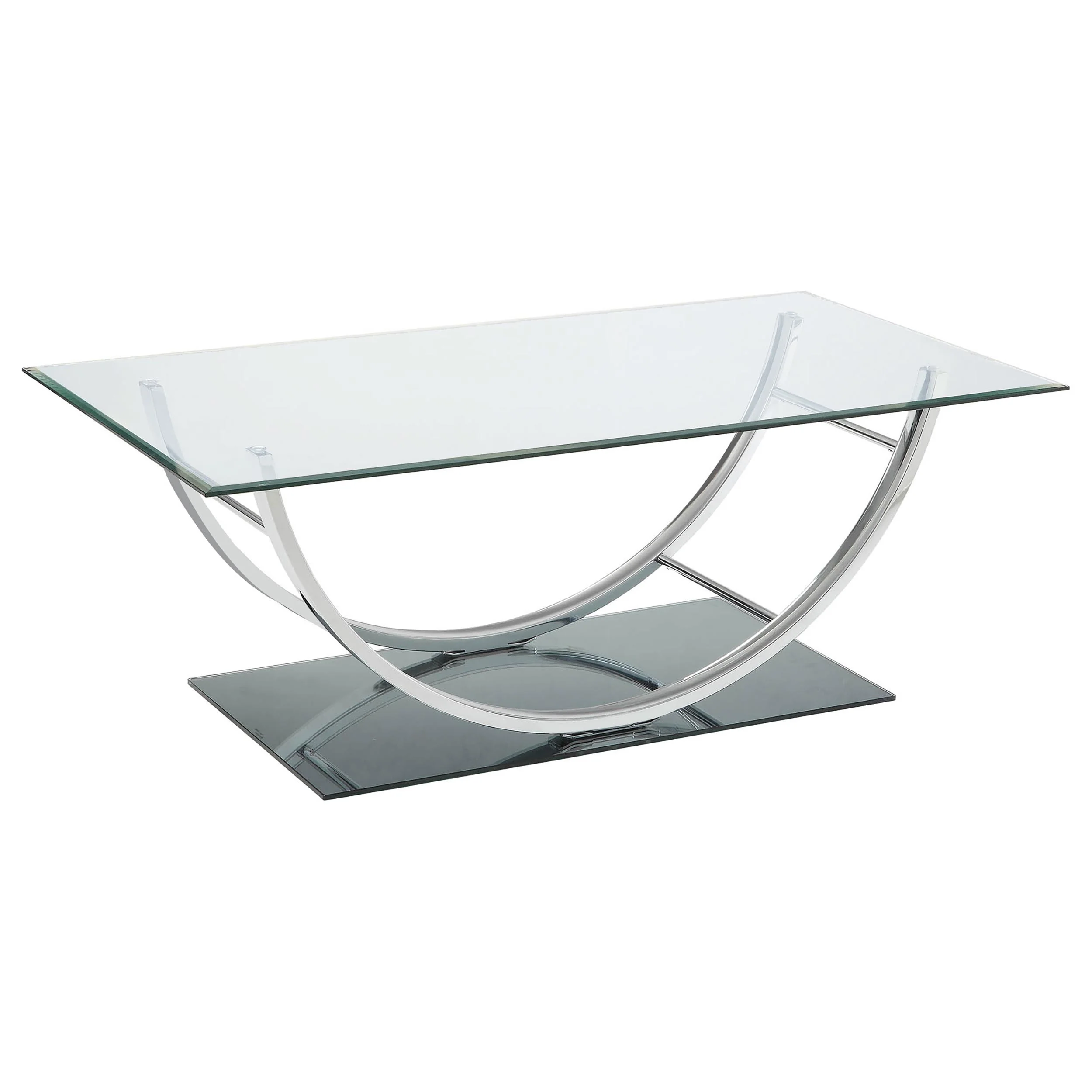 Danville 2-Piece Glass Top Coffee and End Table Set Chrome - Image 7