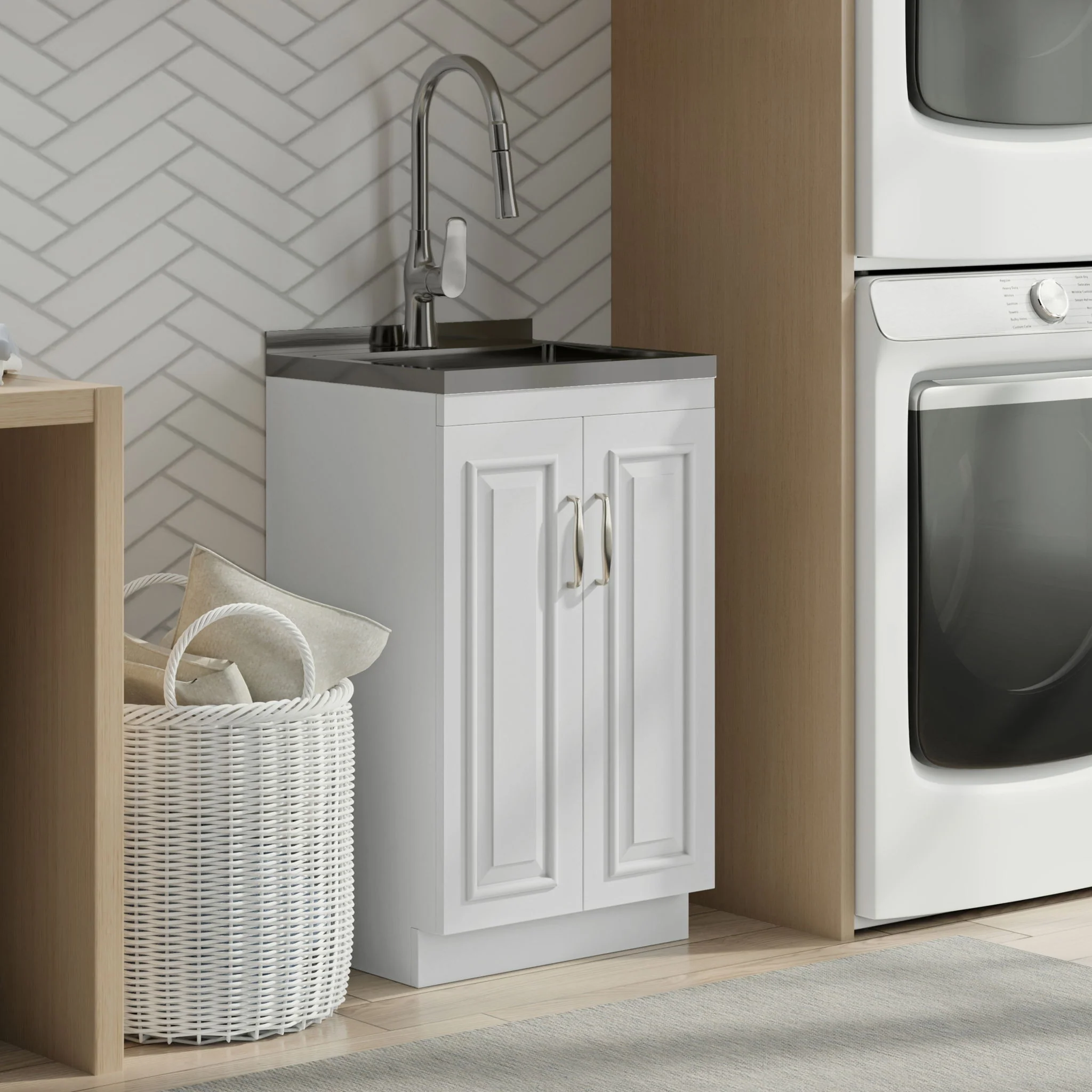 Darwin - Deluxe Laundry Cabinet With Pull-Out Faucet And Stainless Steel Sink - Image 8