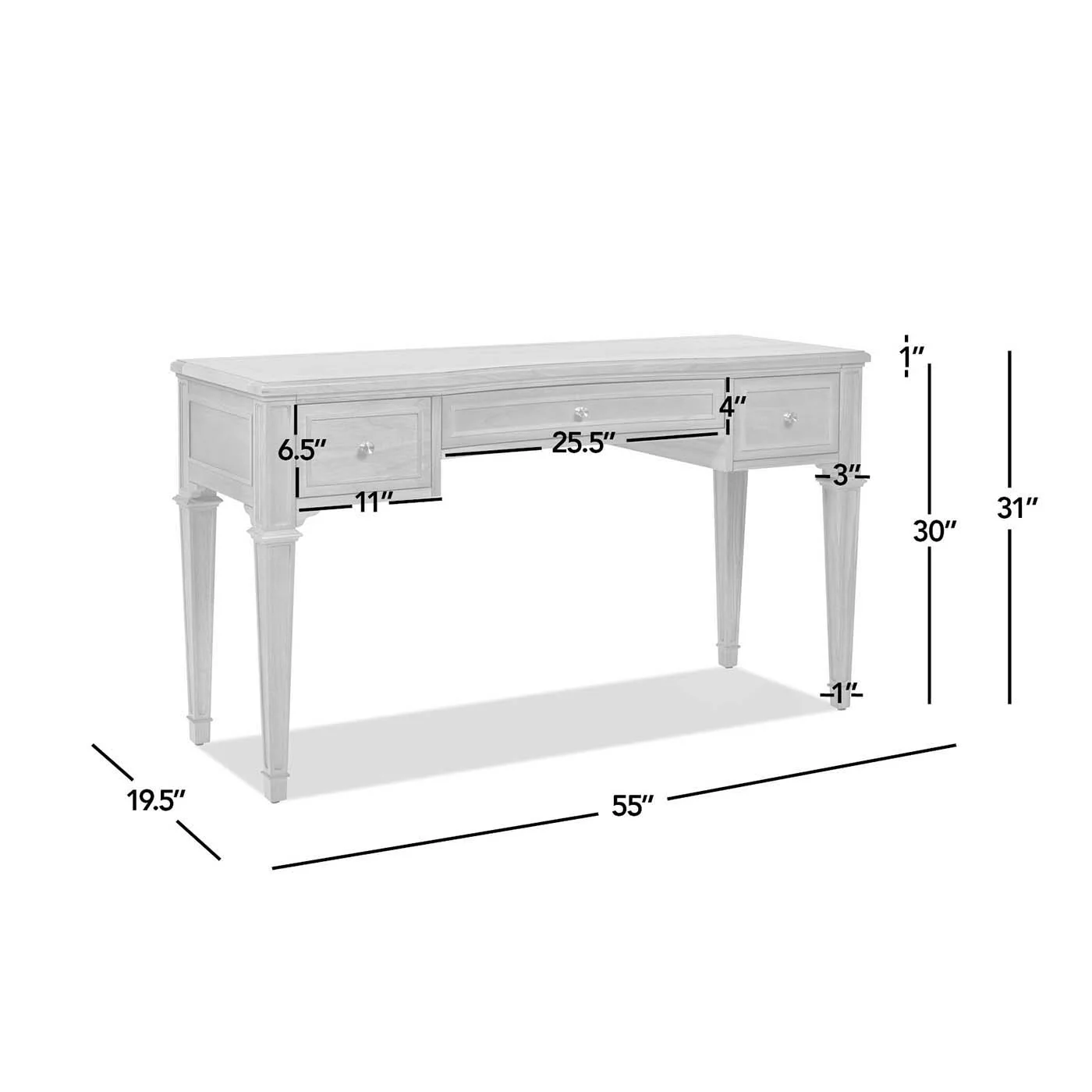 Dauphin - 3 Drawer Executive Desk - Image 18