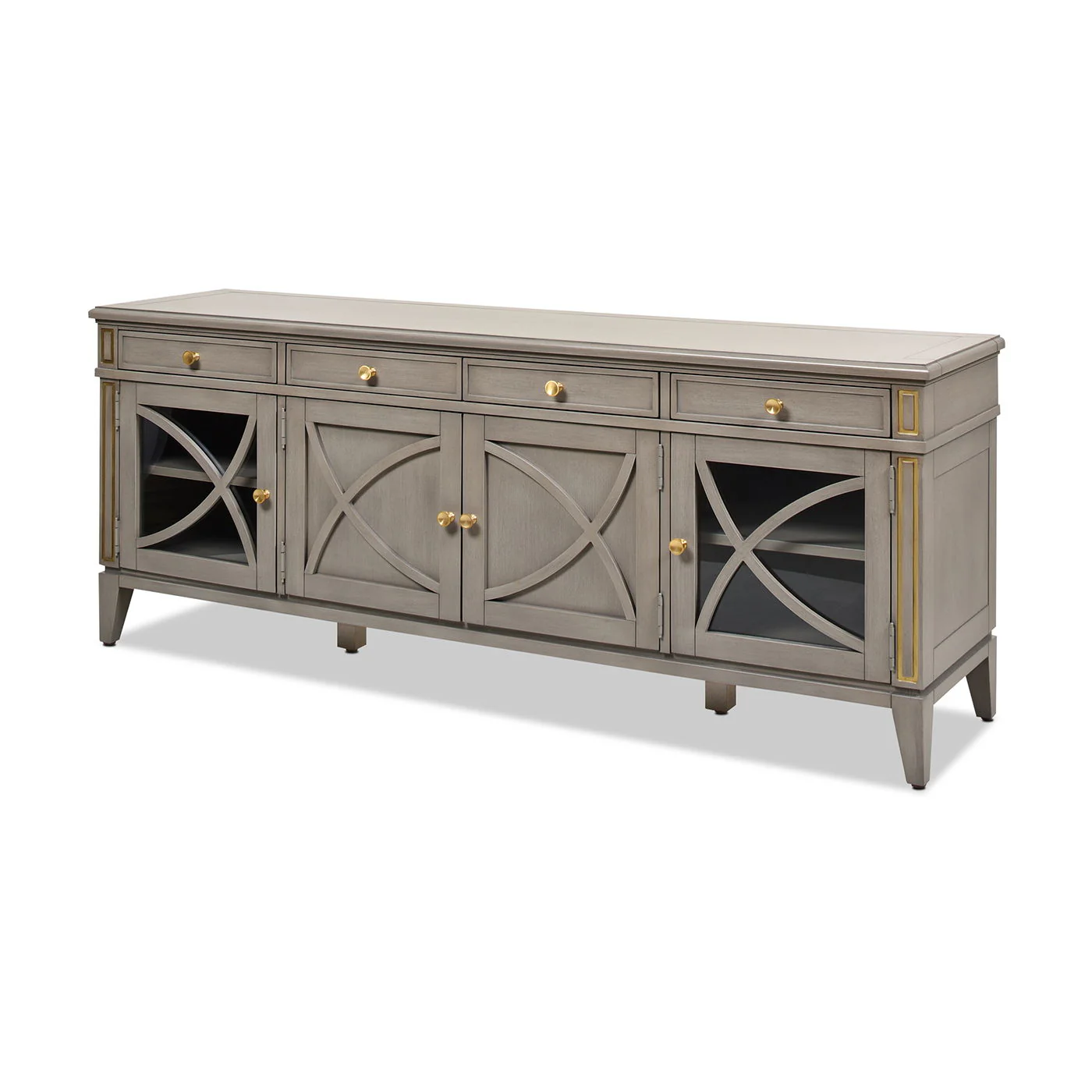 Dauphin - TV Stand Storage Display Console Table - Gray Cashmere - Image 4
