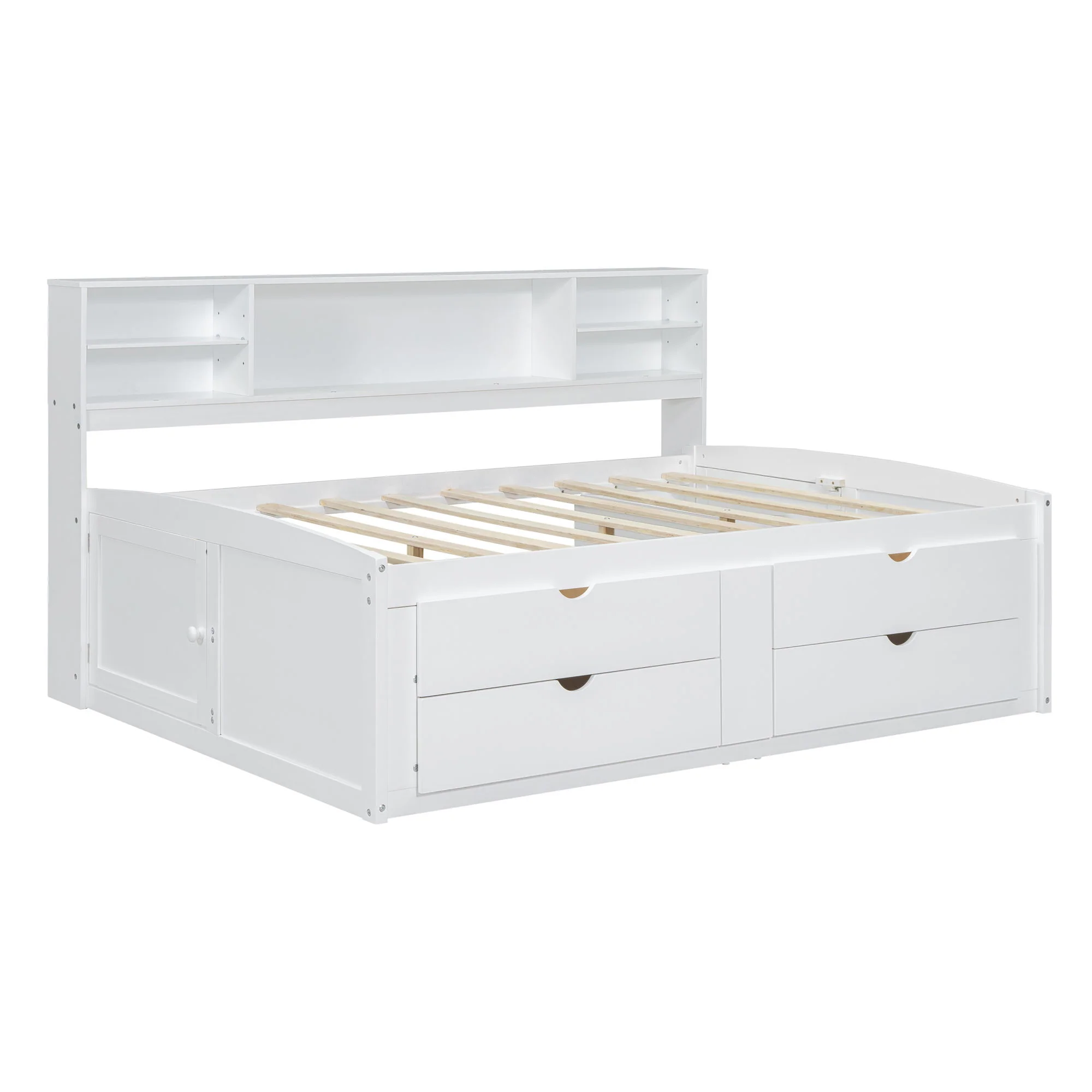 Daybed With 2 Bedside Cabinets, Upper Shelves And 4 Drawers - Image 25