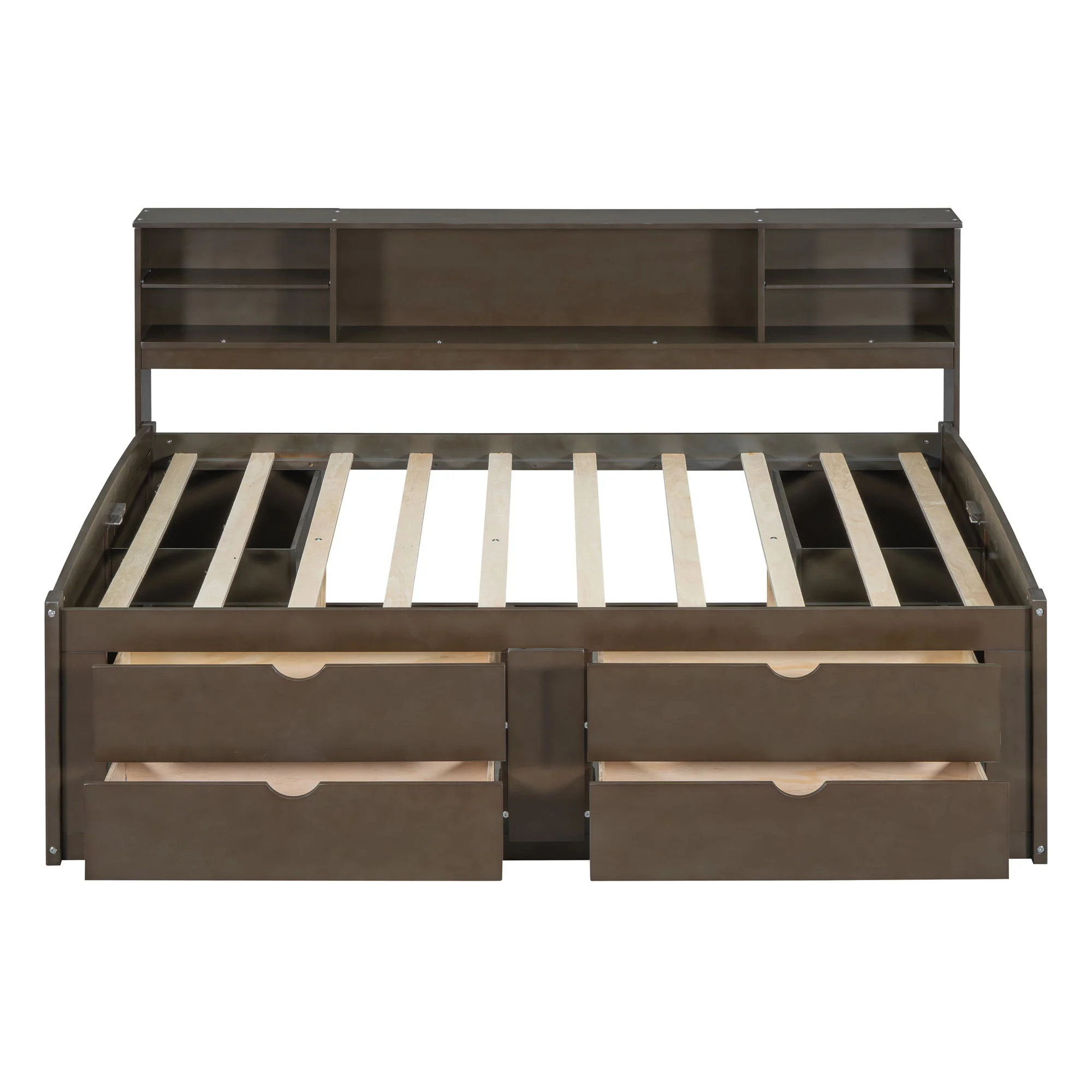 Daybed With 2 Bedside Cabinets, Upper Shelves And 4 Drawers - Image 5