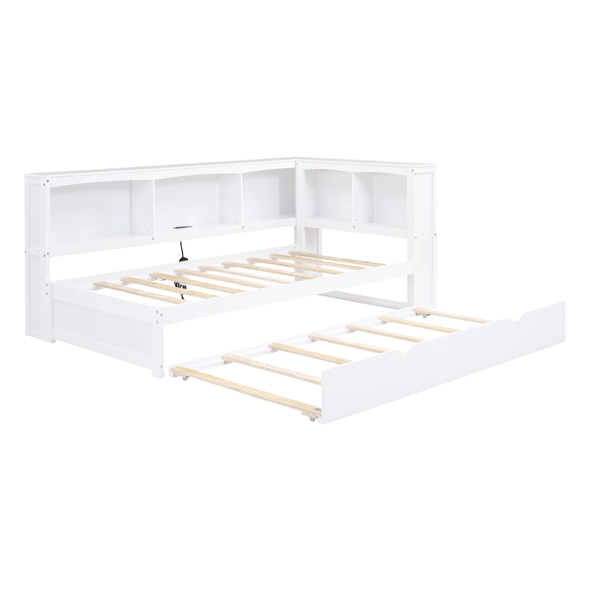 Daybed With Trundle, Storage Cabinets, USB Ports - Image 5