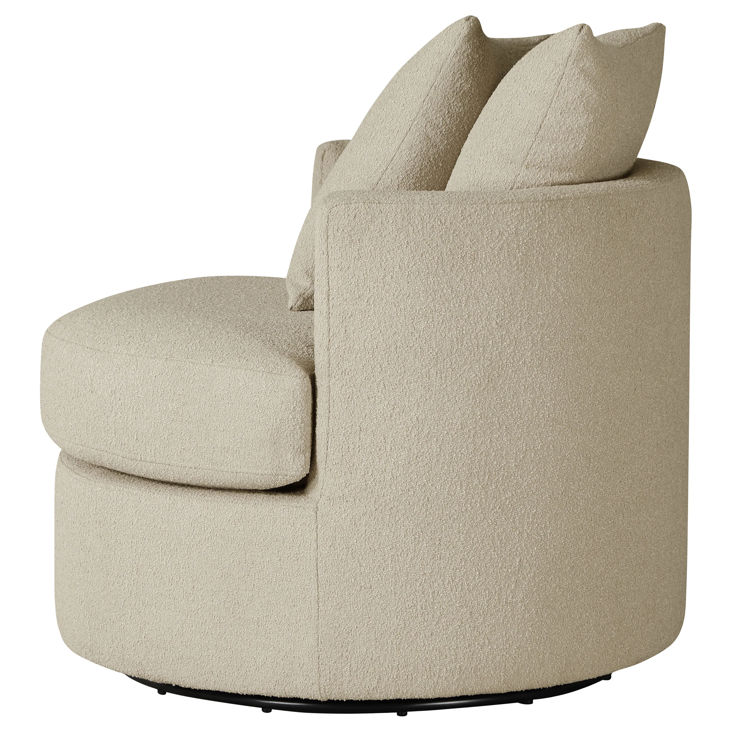 Debbie Upholstered Swivel Accent Chair in Camel - Image 3