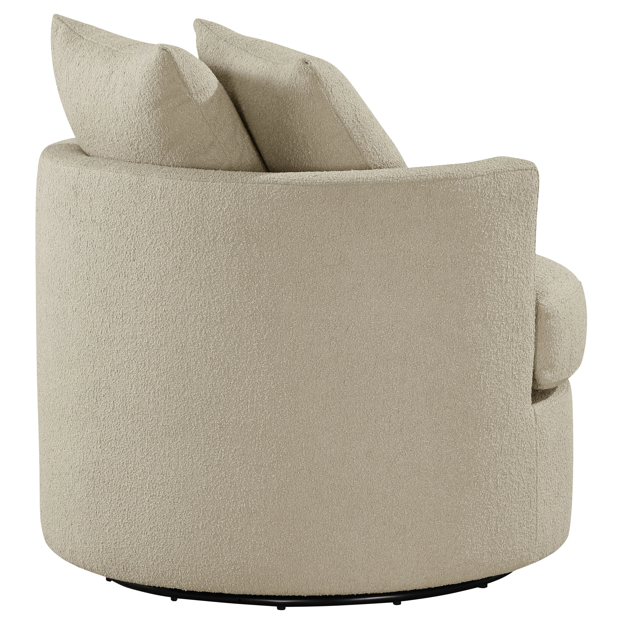 Debbie Upholstered Swivel Accent Chair in Camel - Image 8