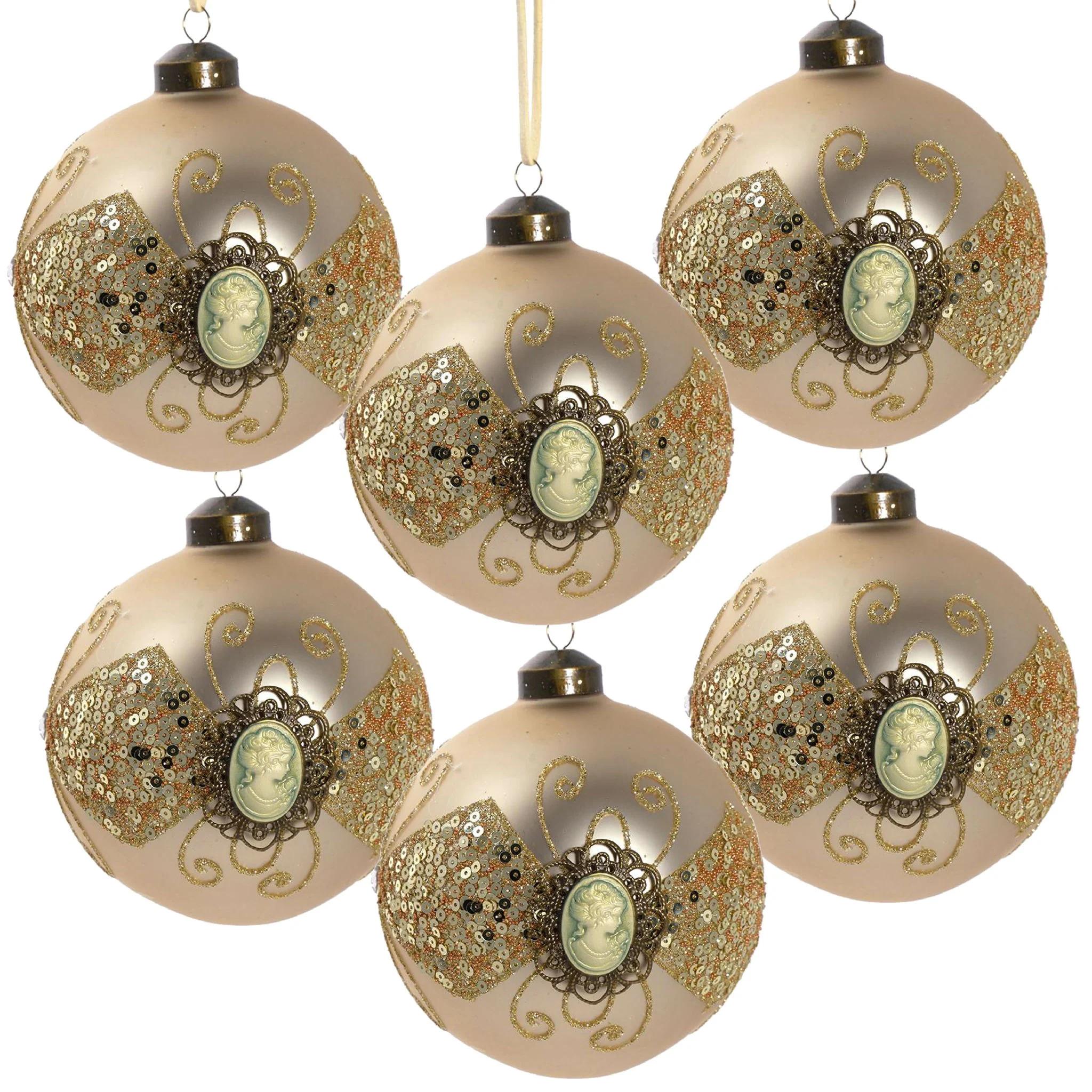 Decorative Hanging Ball Christmas Tree Ornaments For Holiday Decorations (Set of 6) - Image 5