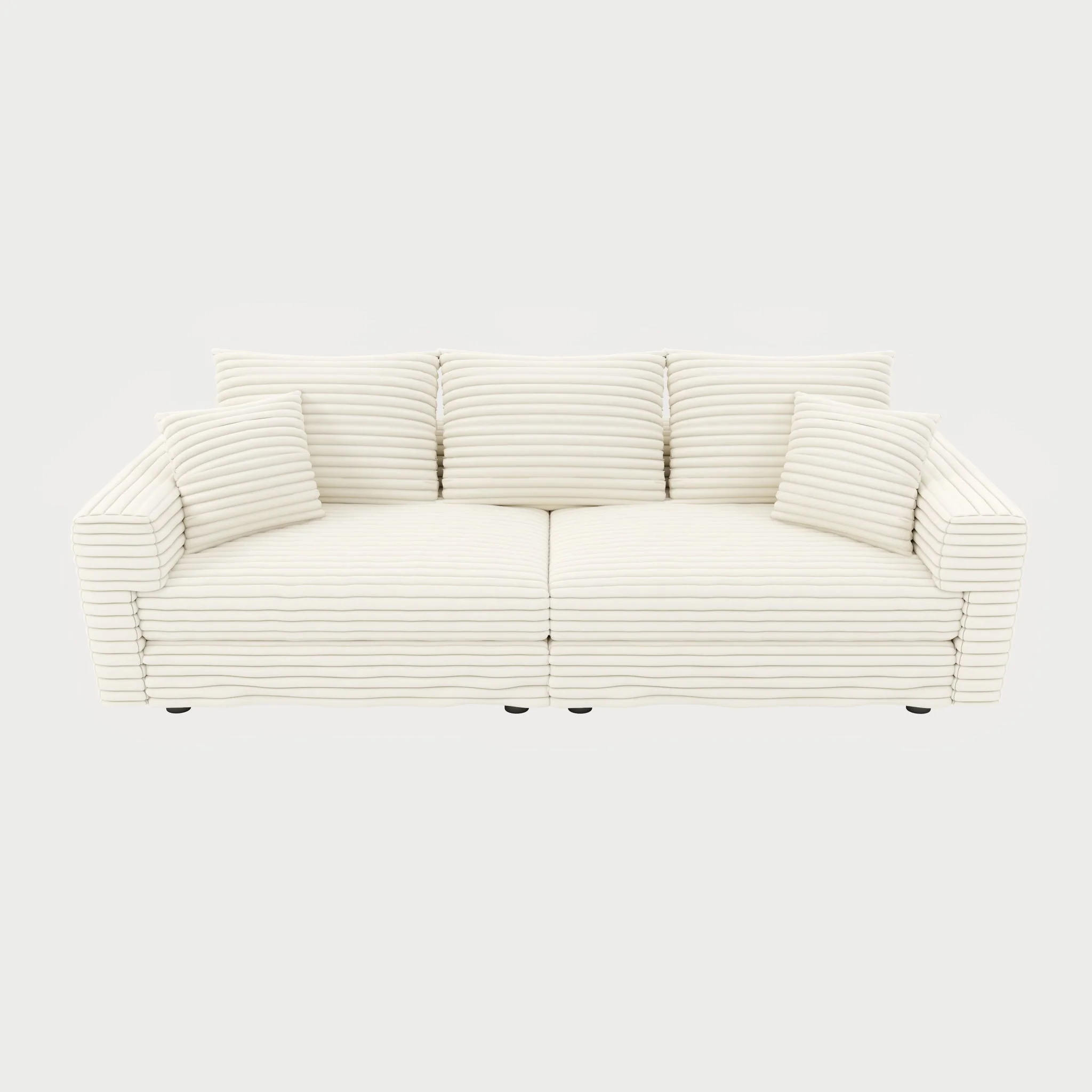 Deep Seat Convertible Sofa With Soft Pillows And Ottomans - Image 25