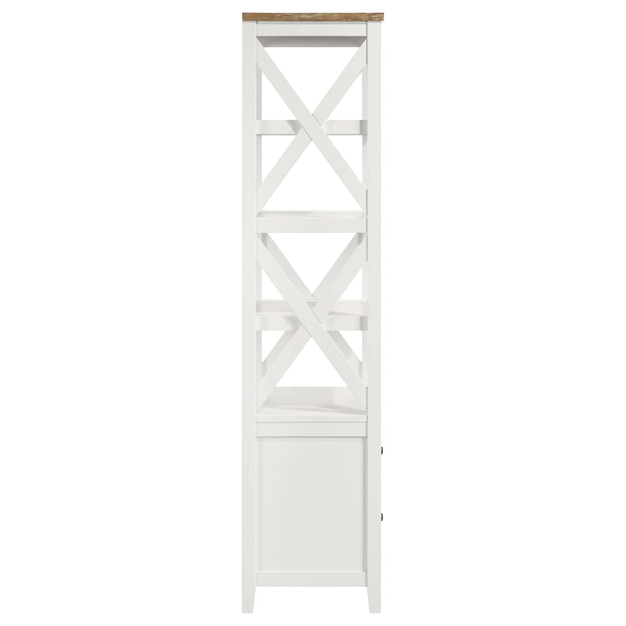 Delaney - 4 Shelf Bookcase With Top Storage Tower - White - Image 9