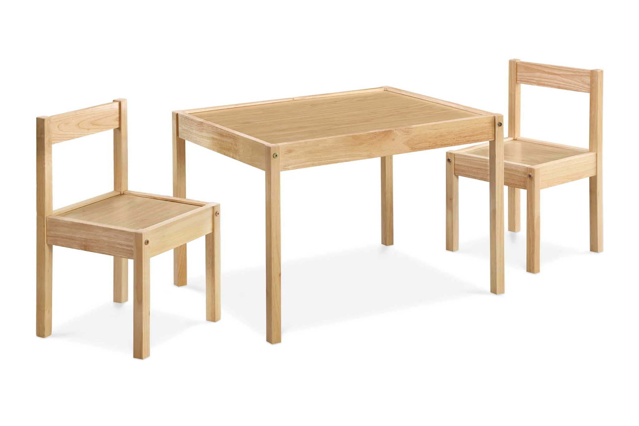 Della - 3 Piece Solid Wood Kids Table & Two Chair Set - Natural - Image 2
