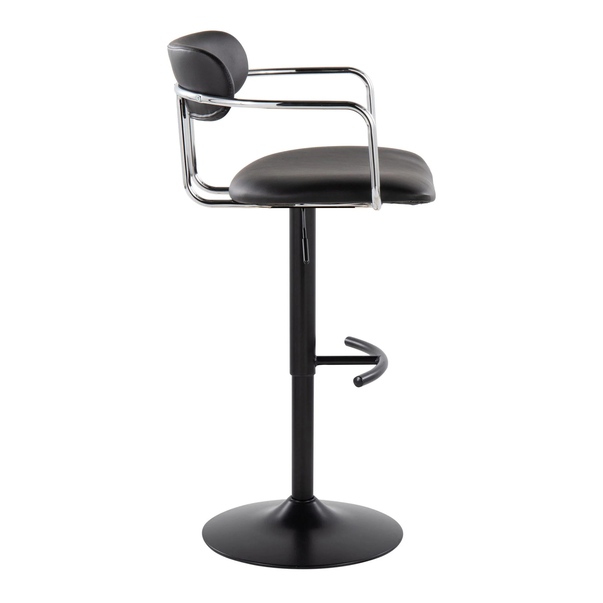 Demi - Contemporary Adjustable Height Barstool With Swivel With Rounded T Footrest (Set of 2) - Image 8