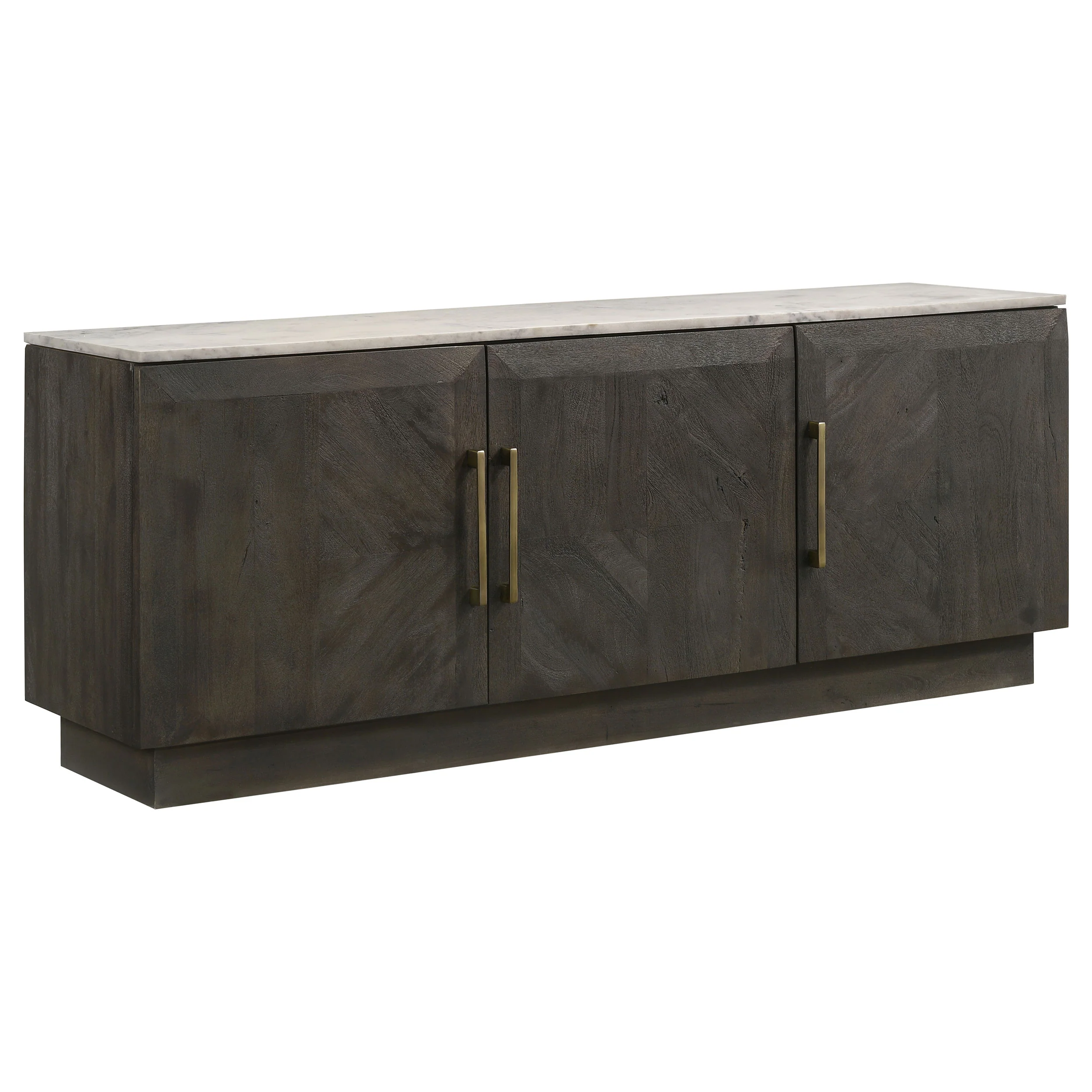 Dennis 3-Door Marble Top Sideboard Buffet in Tobacco Grey