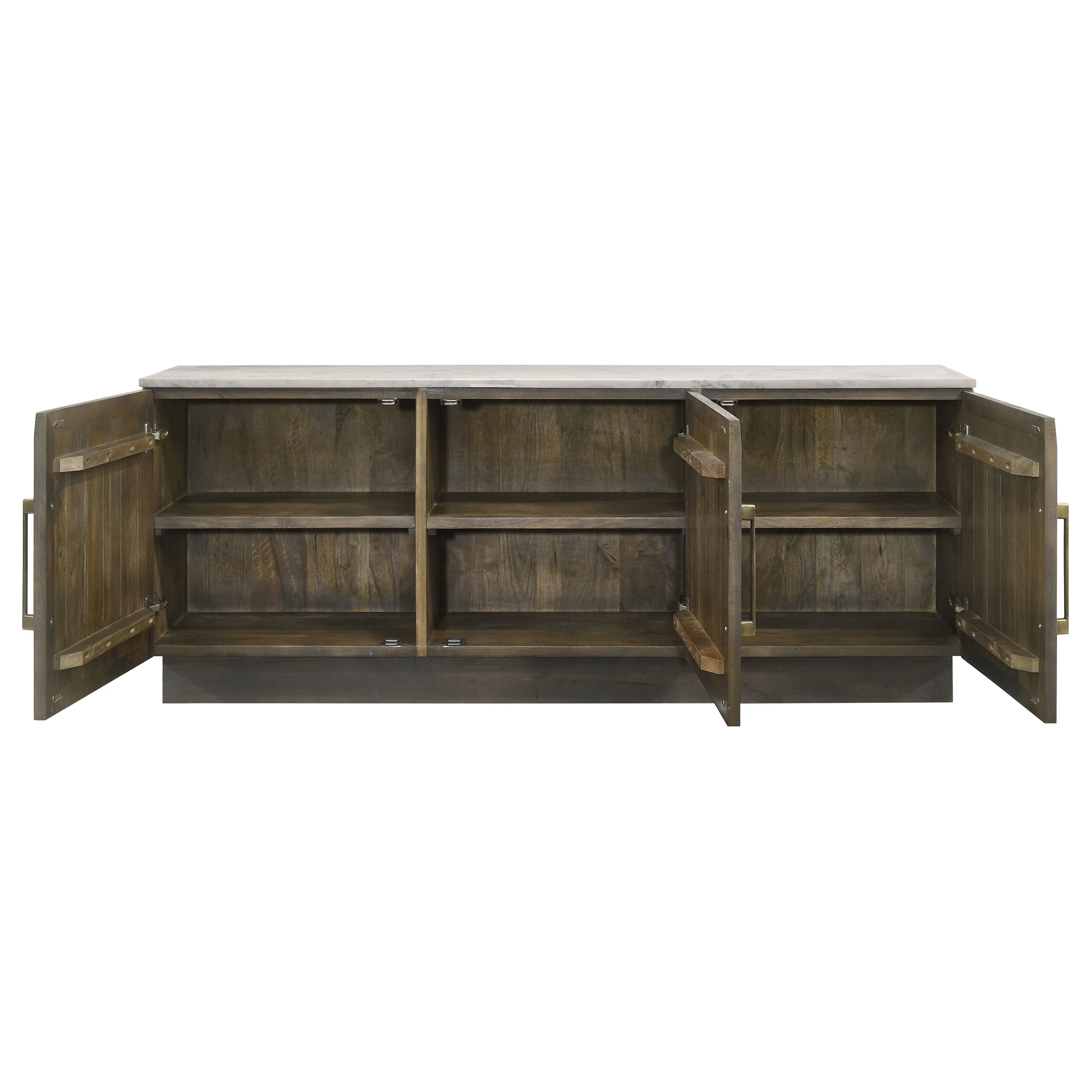 Dennis 3-Door Marble Top Sideboard Buffet in Tobacco Grey - Image 10
