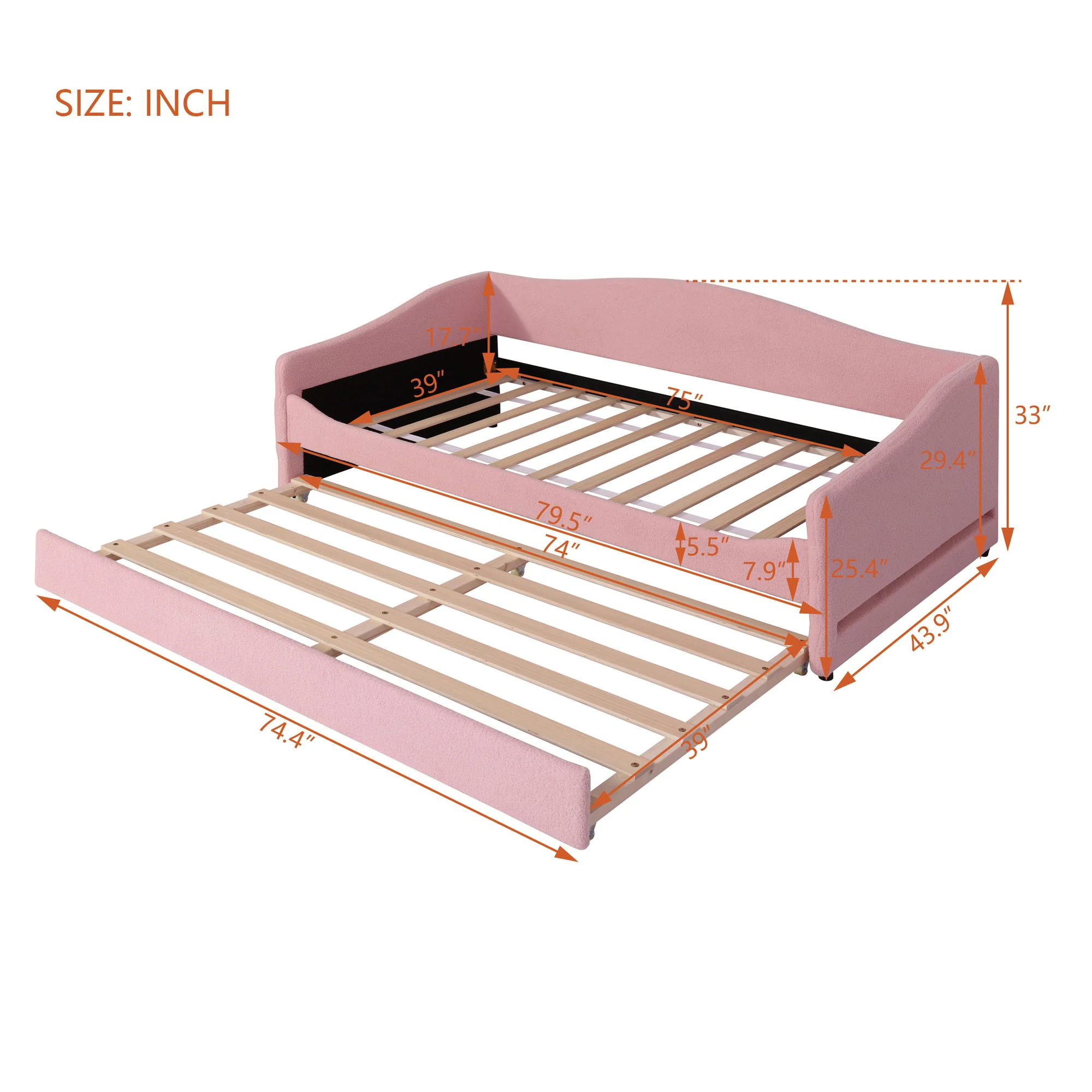 Design Upholstered Daybed With Light And Trundle - Image 11