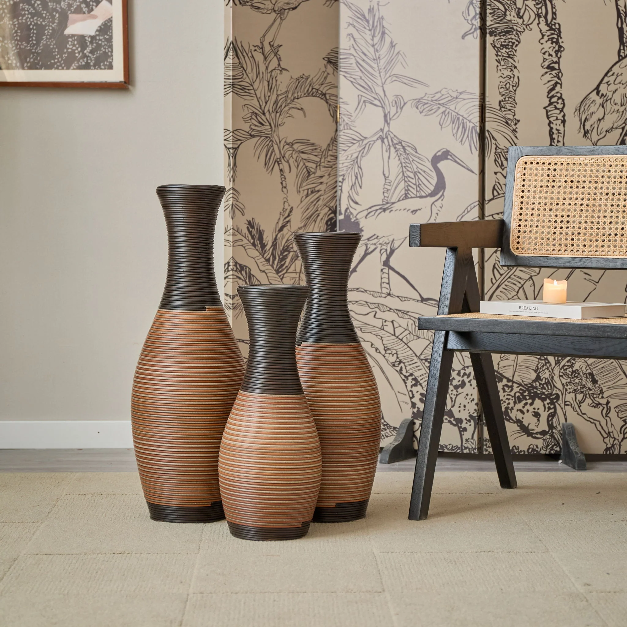 Designer Floor Vases, Large Vases For Home Decor Flooring (Set of 3) - Image 9