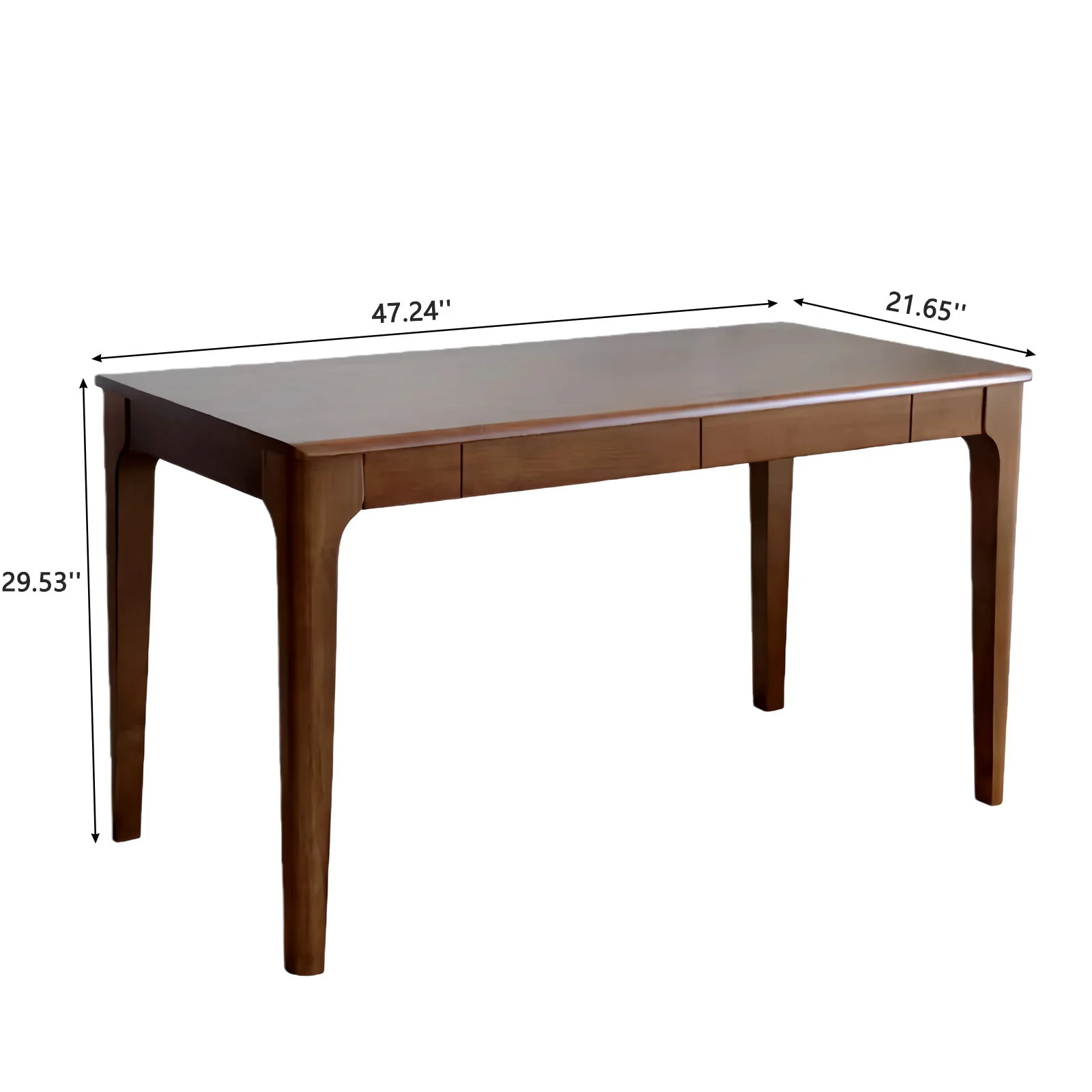 Desk With Drawers, Smooth Edge Design - Walnut - Image 6