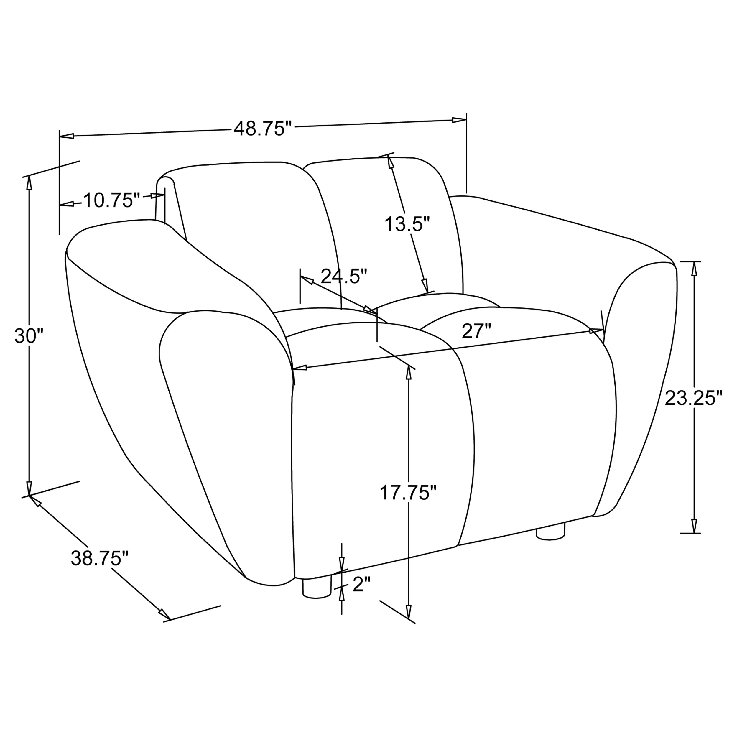 Destino Chenille Upholstered Splayed Arm Accent Chair Greige - Image 9