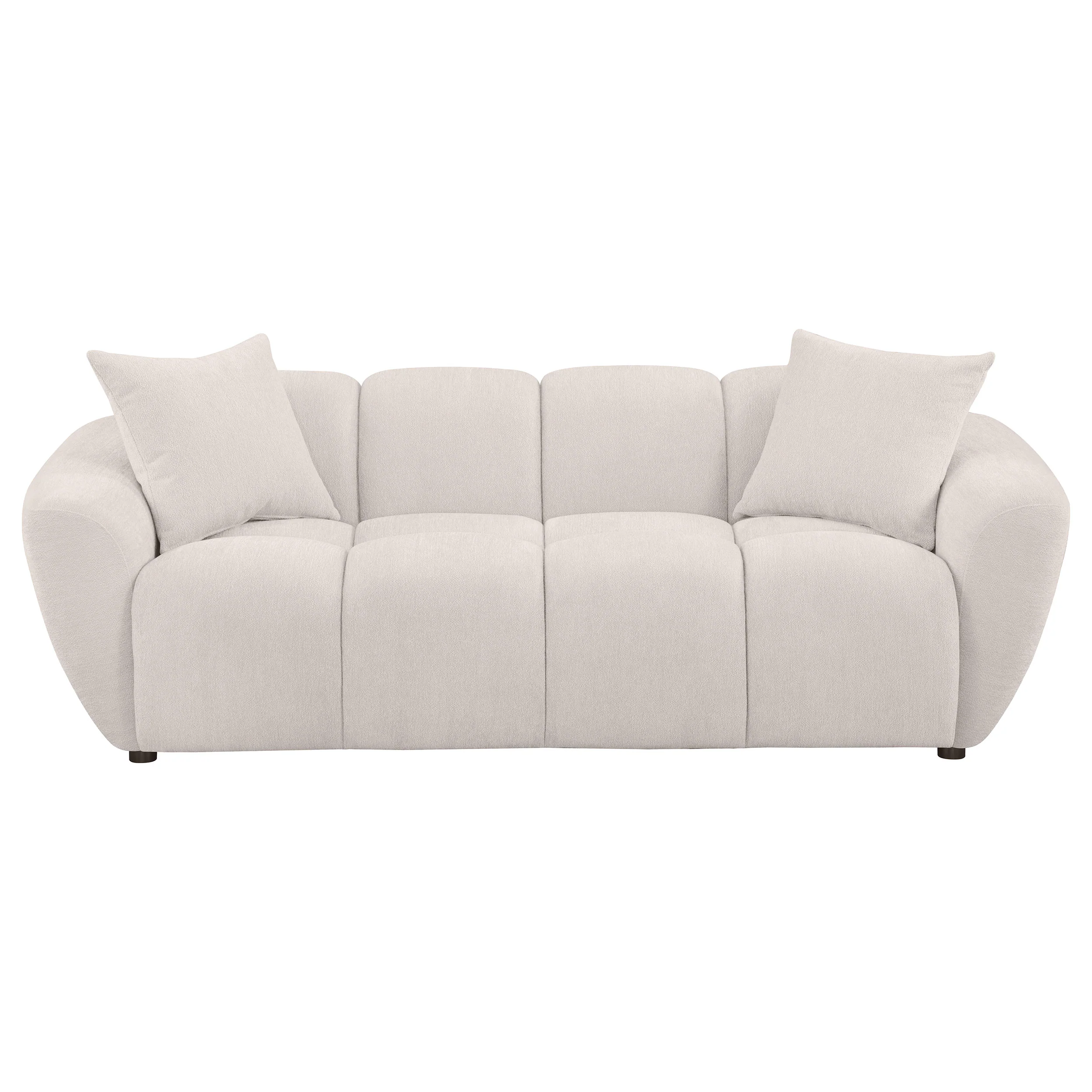 Destino Chenille Upholstered Splayed Arm Sofa - Greige - Image 2