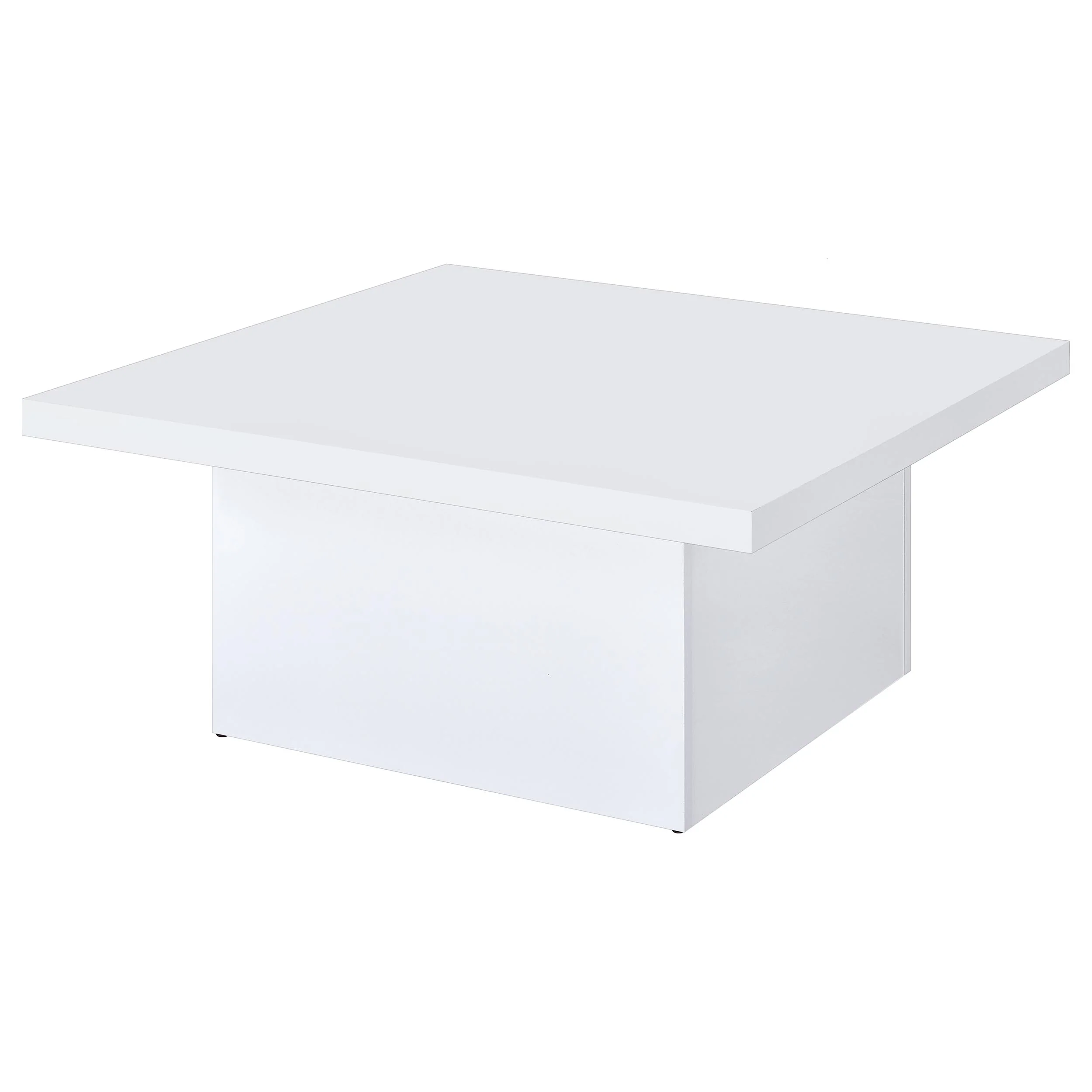 Devar 2-Piece Square Coffee End Table Set White High Gloss - Image 7