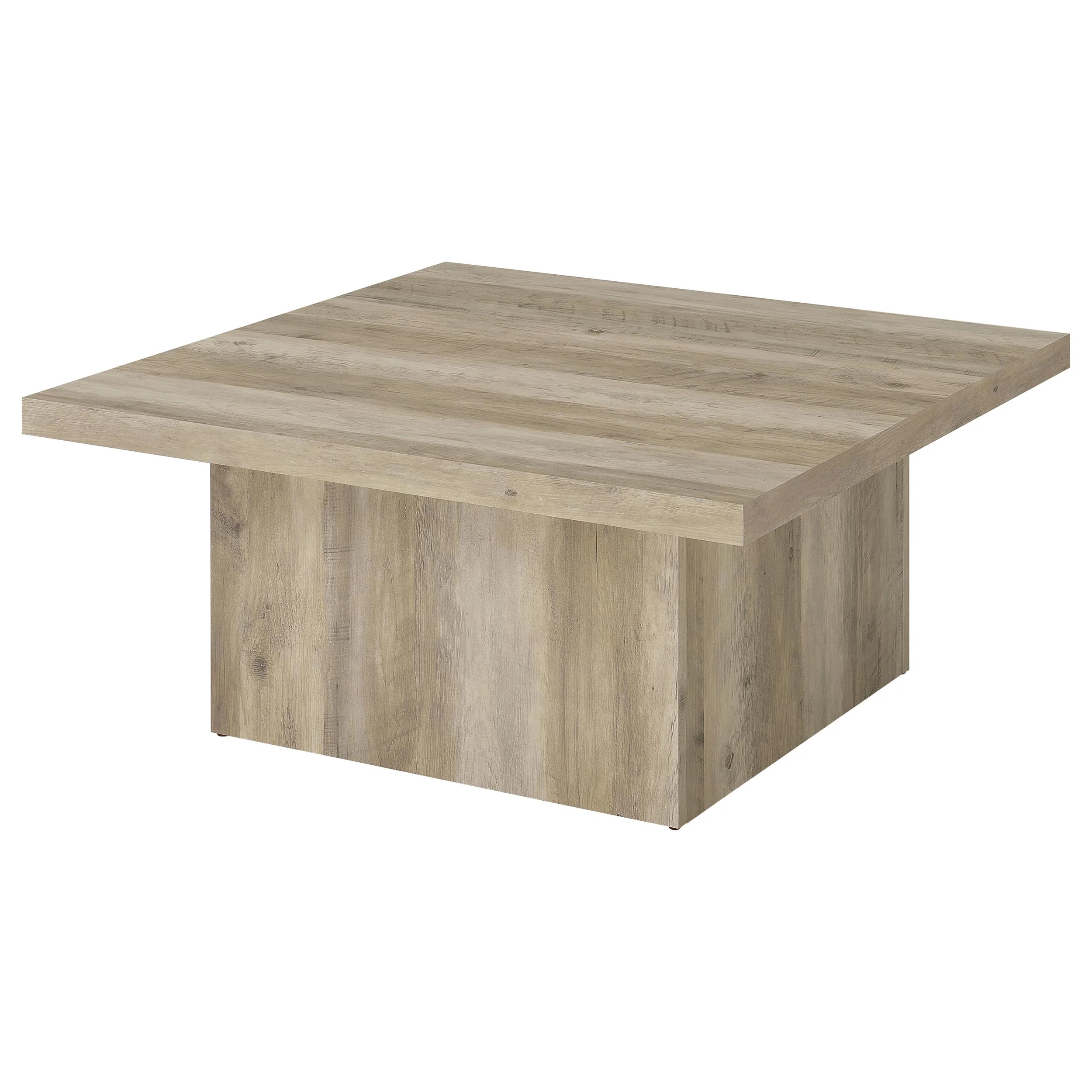 Devar 2-Piece Square Coffee and End Table Set, Distressed Pine - Image 7