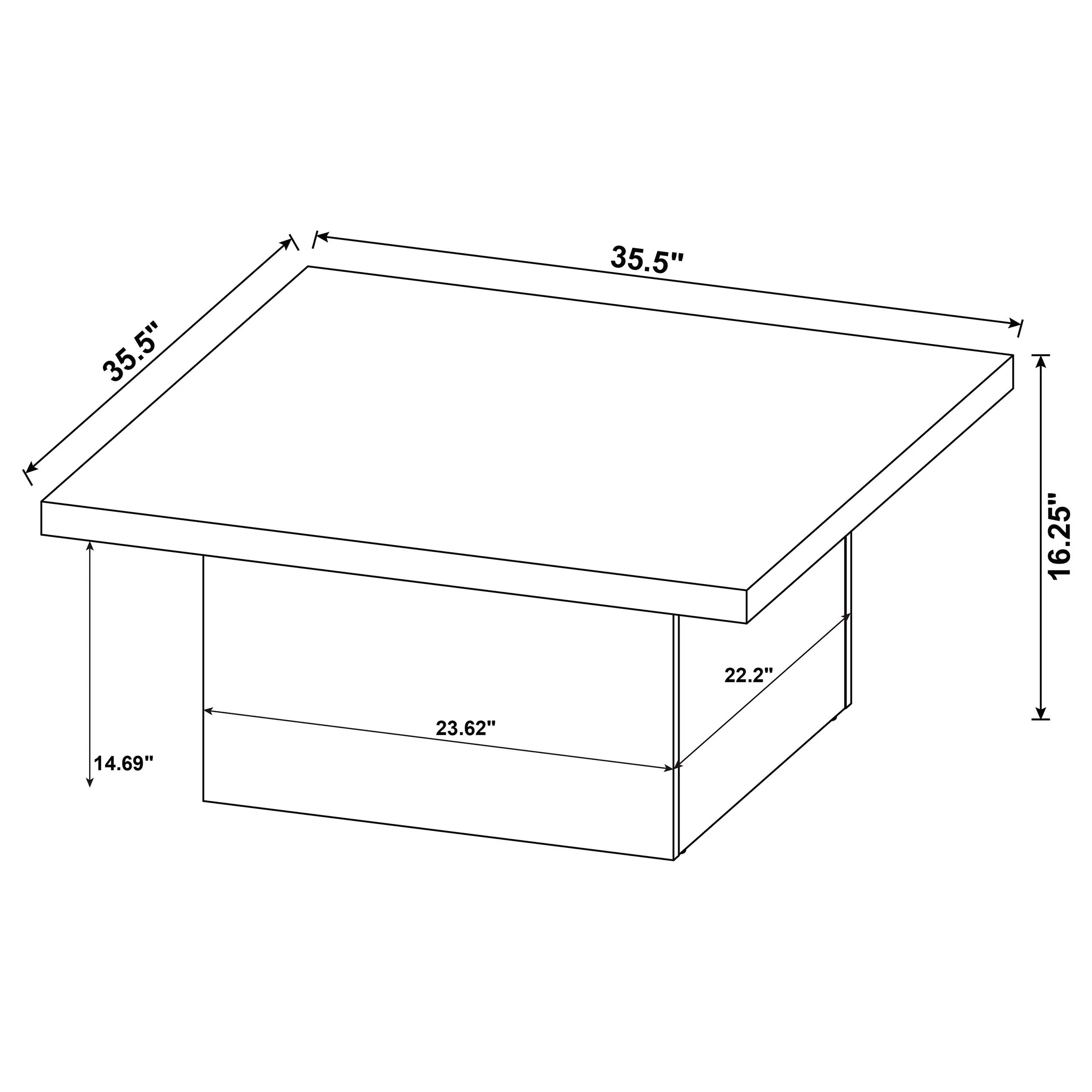 Devar Square Engineered Wood Coffee Table Distressed Pine - Image 7
