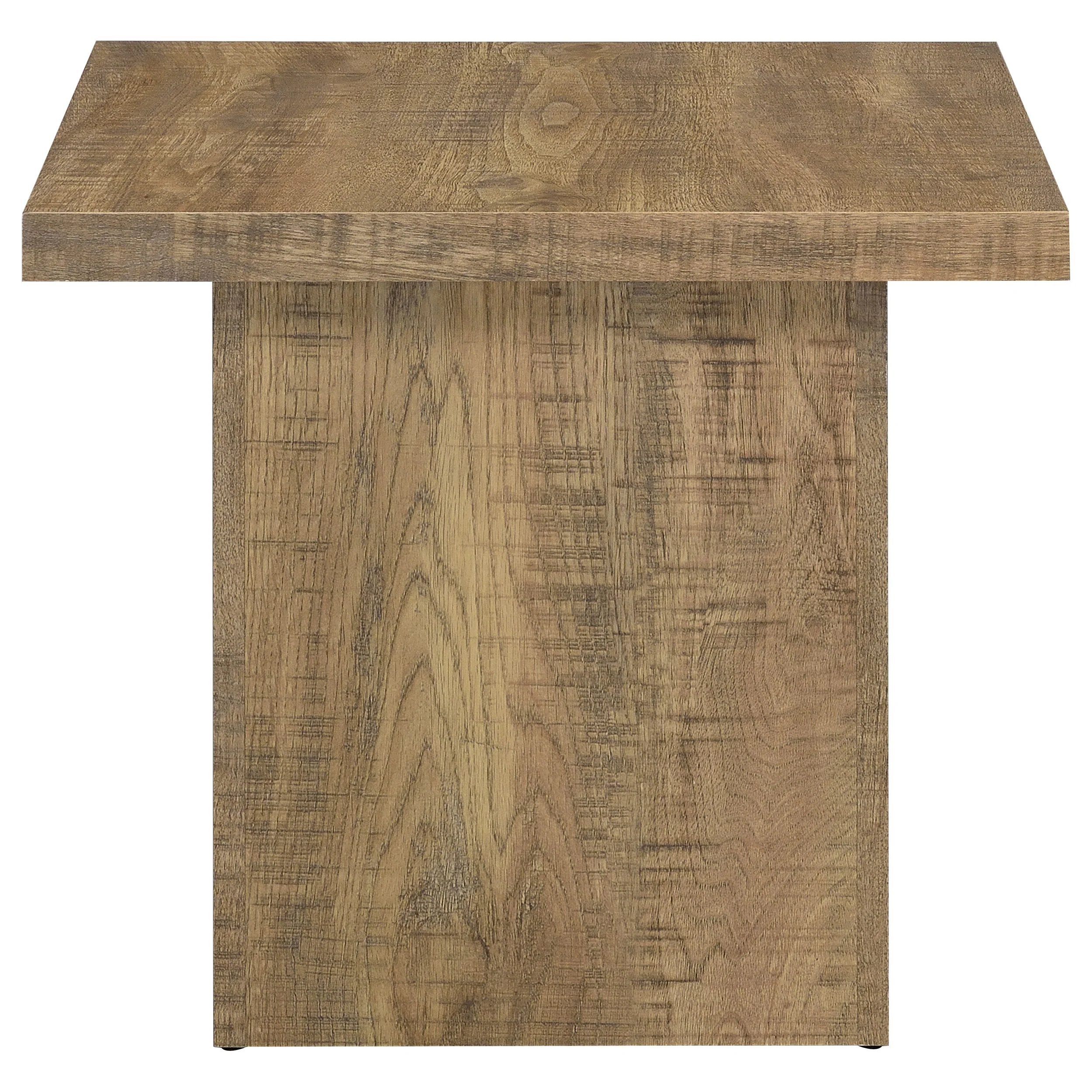Devar Square Engineered Wood End Table, Mango Brown - Image 4