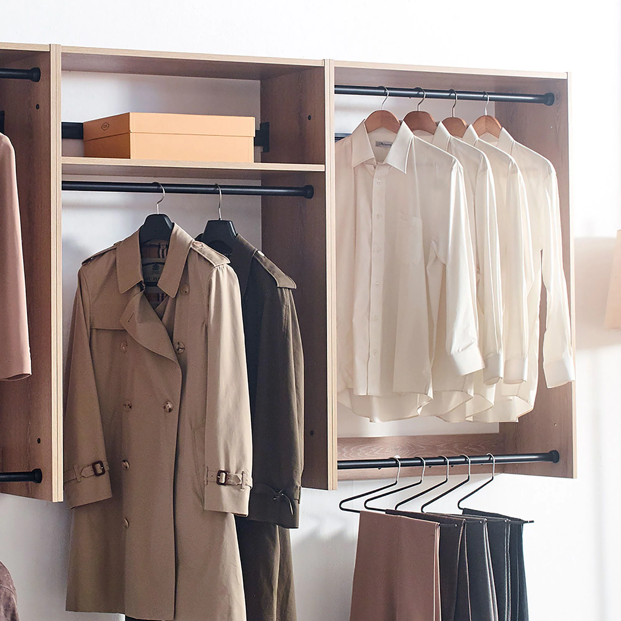 Devi - Wall Mounted Wood Closet System & Modular Design - Image 7