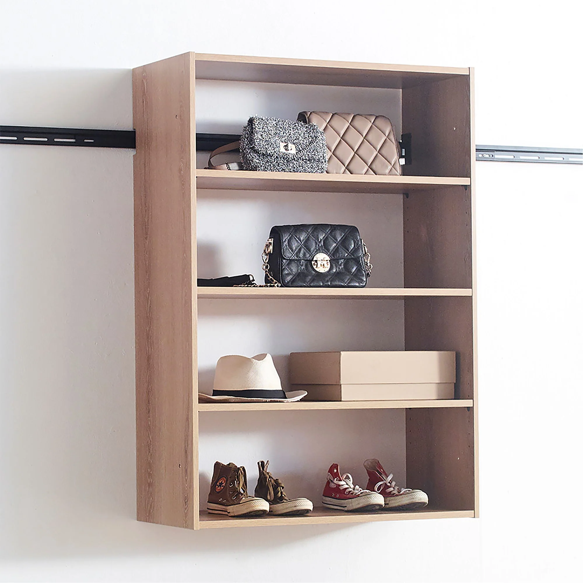 Devi - Wall Mounted Wood Closet System With Modular Units - Image 3