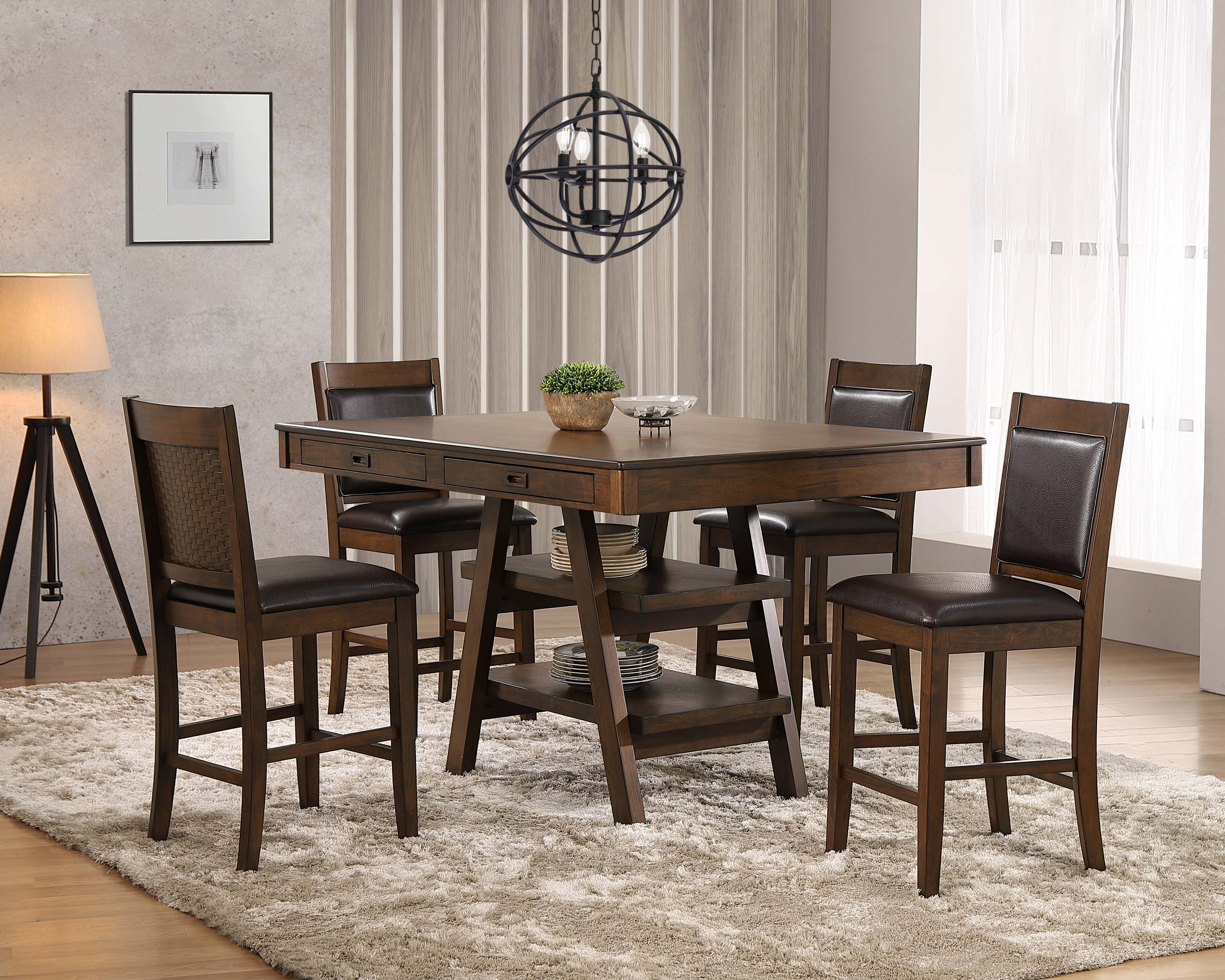Dewey Rectangular Counter Height Dining Table, Walnut - Image 8