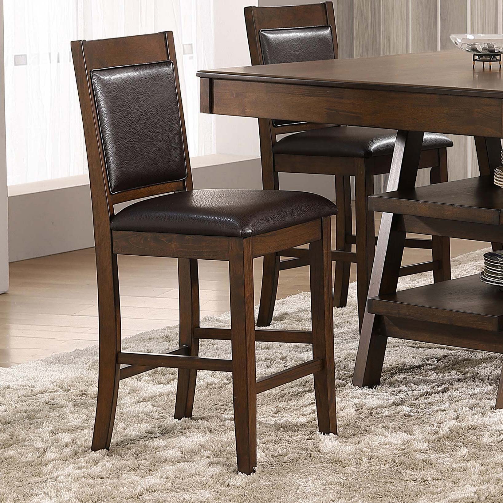 Dewey Upholstered Counter Chair Walnut, Set of 2 - Image 2