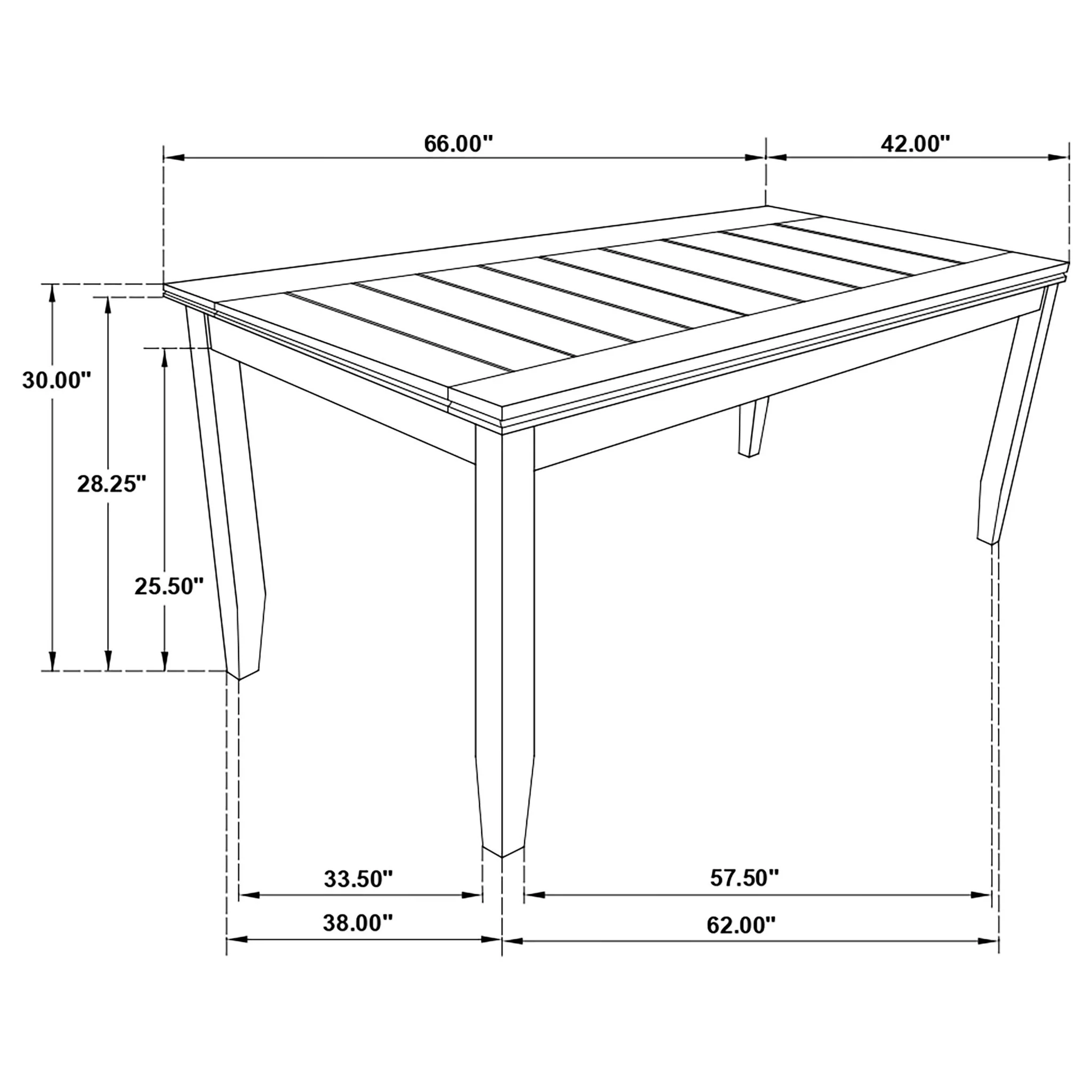 Dexter - Rectangular Plank Top Dining Table - Dark Gray - Image 4