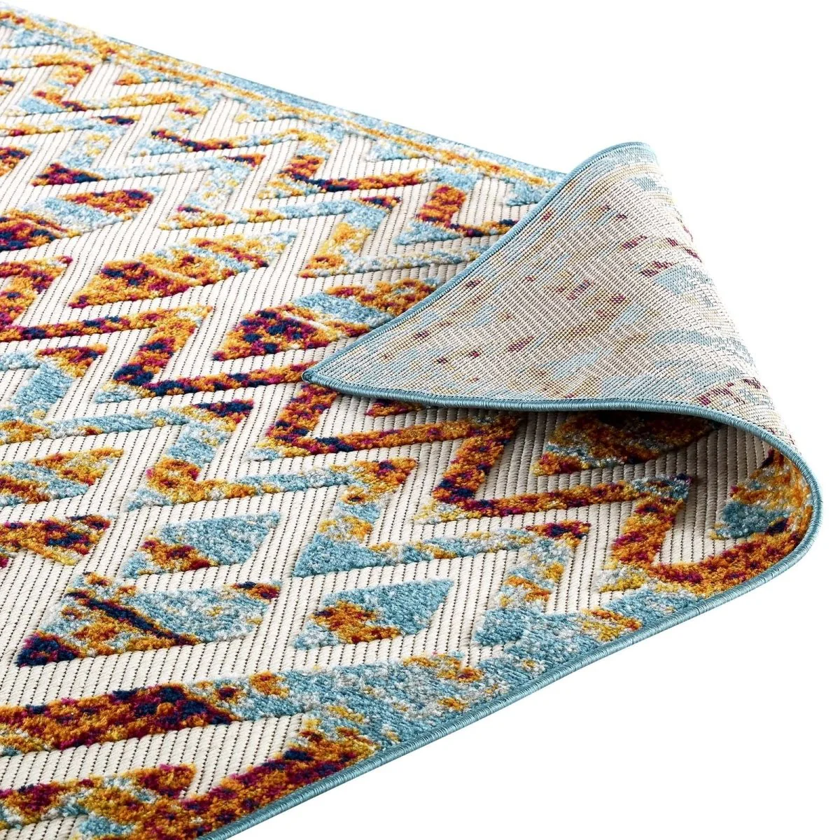 Diamond Chevron Moroccan Trellis Indoor/Outdoor Rug - Geometric Pattern Area Rug - Image 4
