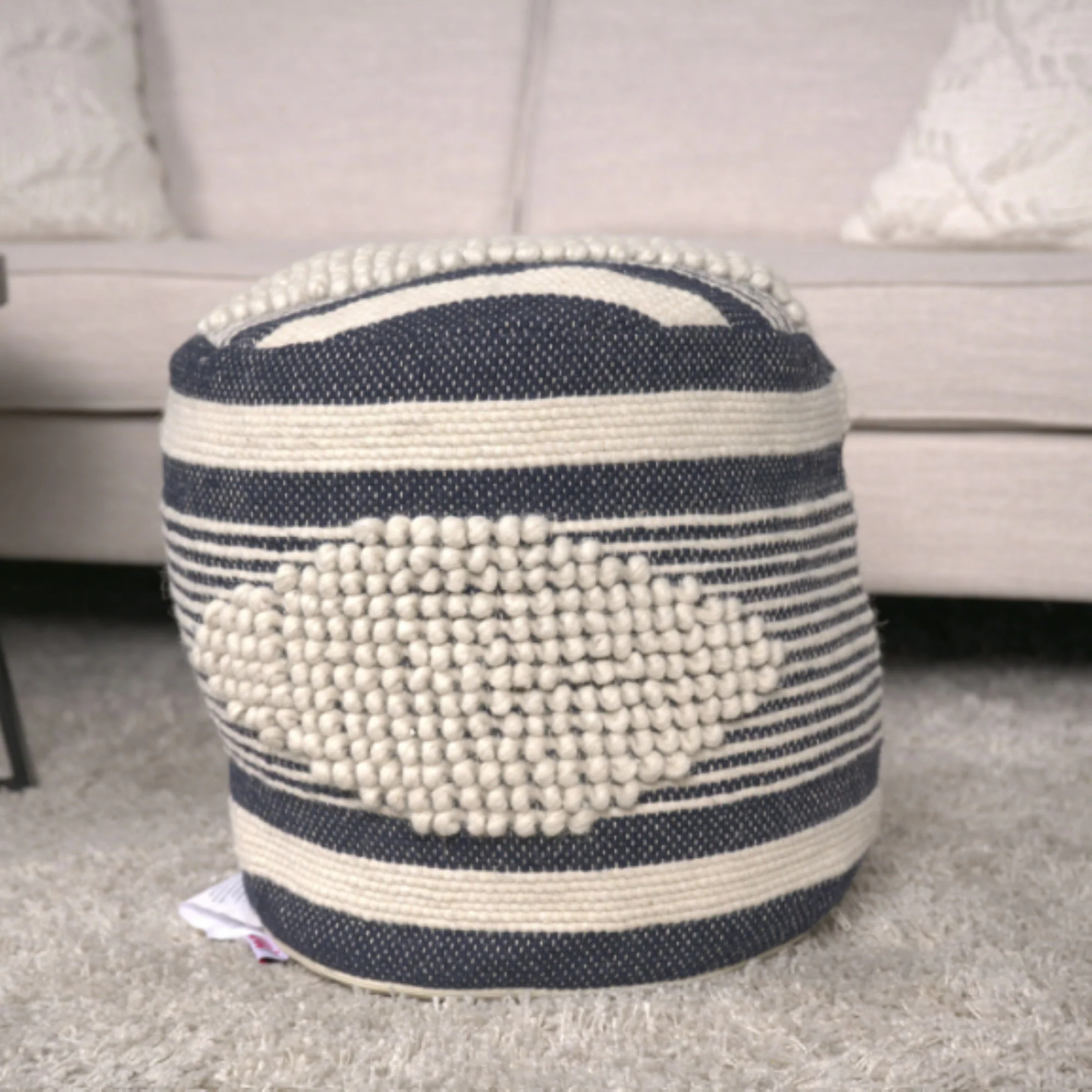 Diamond - Handcrafted Cylindrical Pouf - Image 12