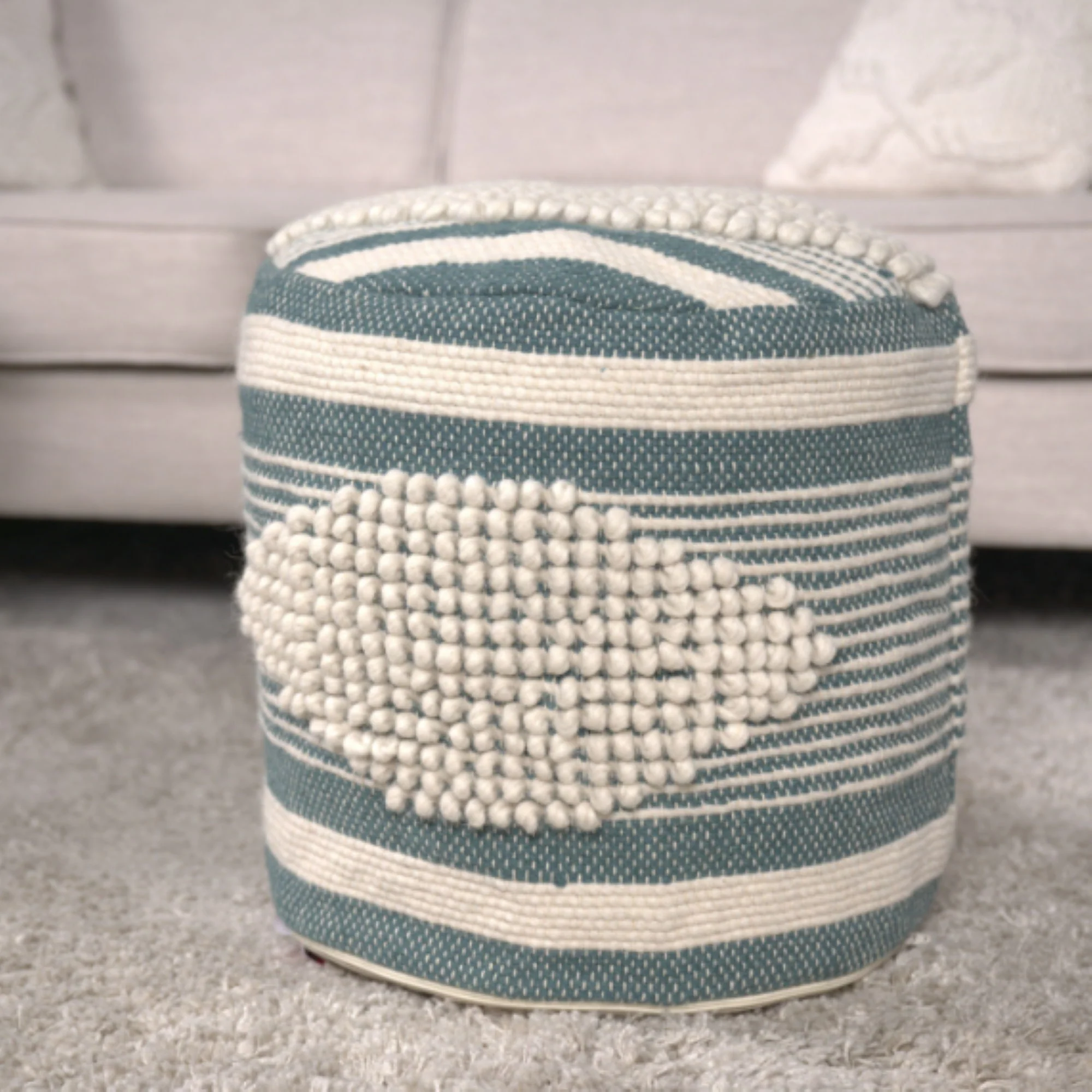 Diamond - Handcrafted Cylindrical Pouf - Image 13
