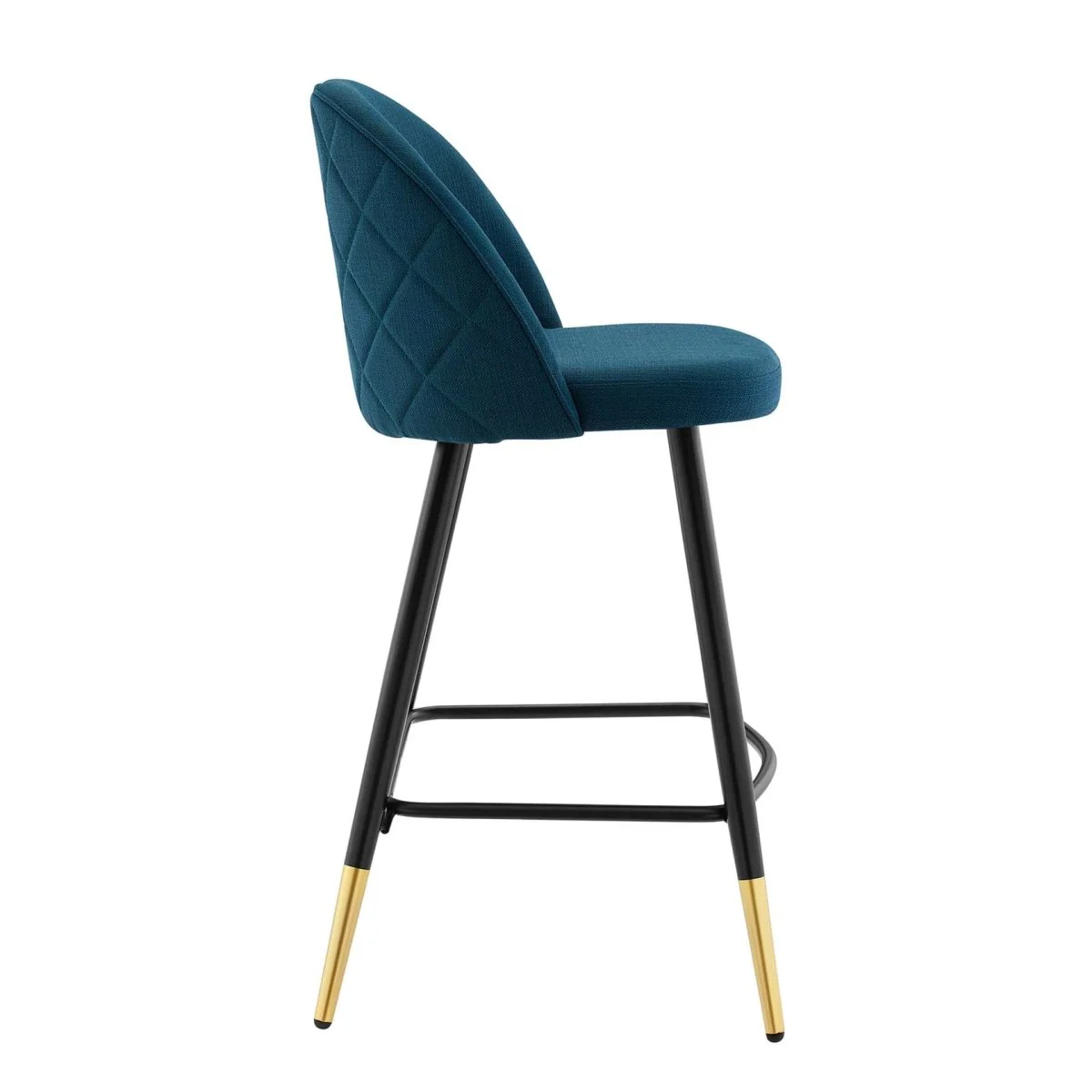 Diamond Lattice Fabric Counter Stools Set of 2 - Image 4