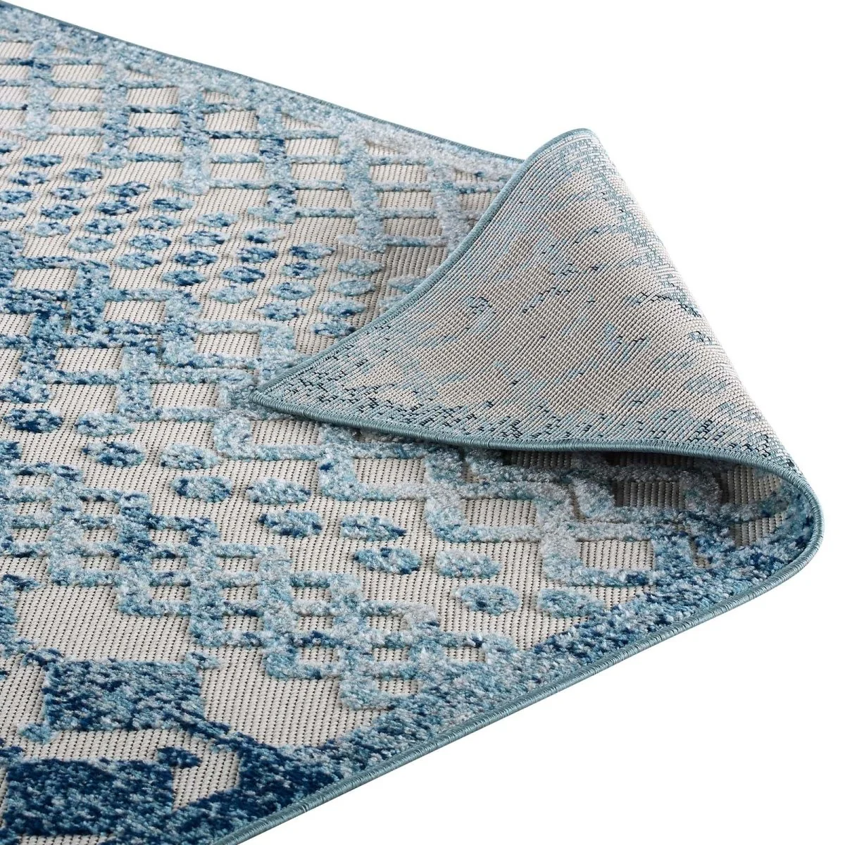 Diamond Moroccan Trellis Indoor/Outdoor Area Rug with Geometric Pattern - Image 4