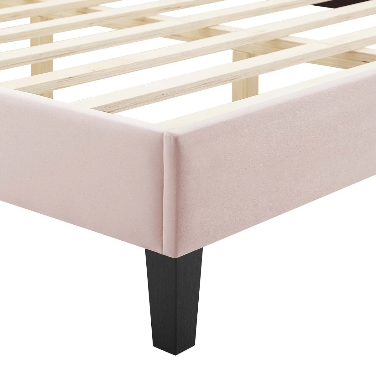 Diamond Tufted Performance Velvet Platform Bed with French Piping - Image 15