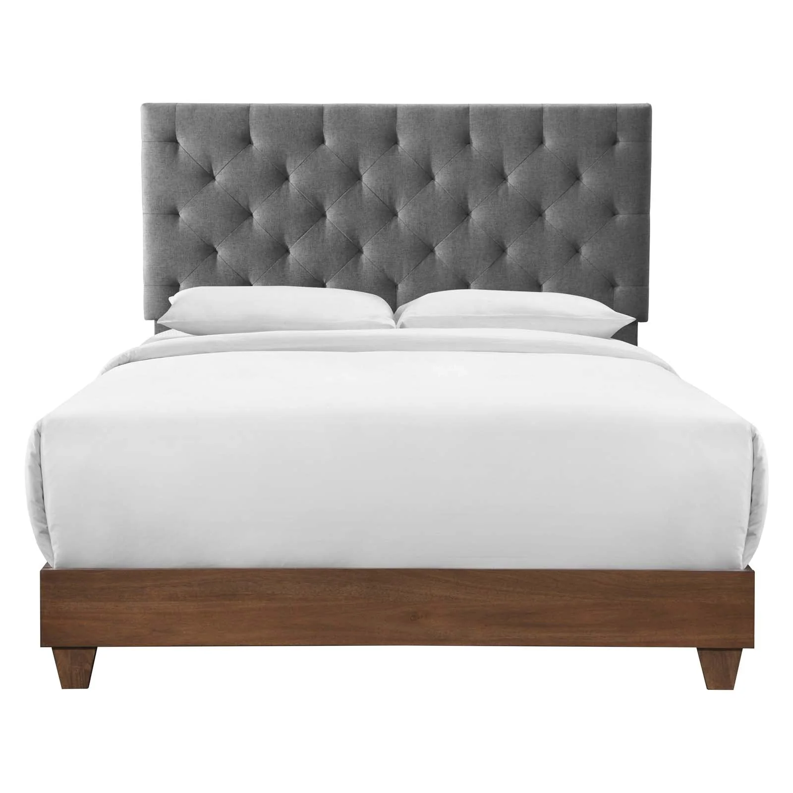 Diamond Tufted Upholstered Fabric Bed - Image 6