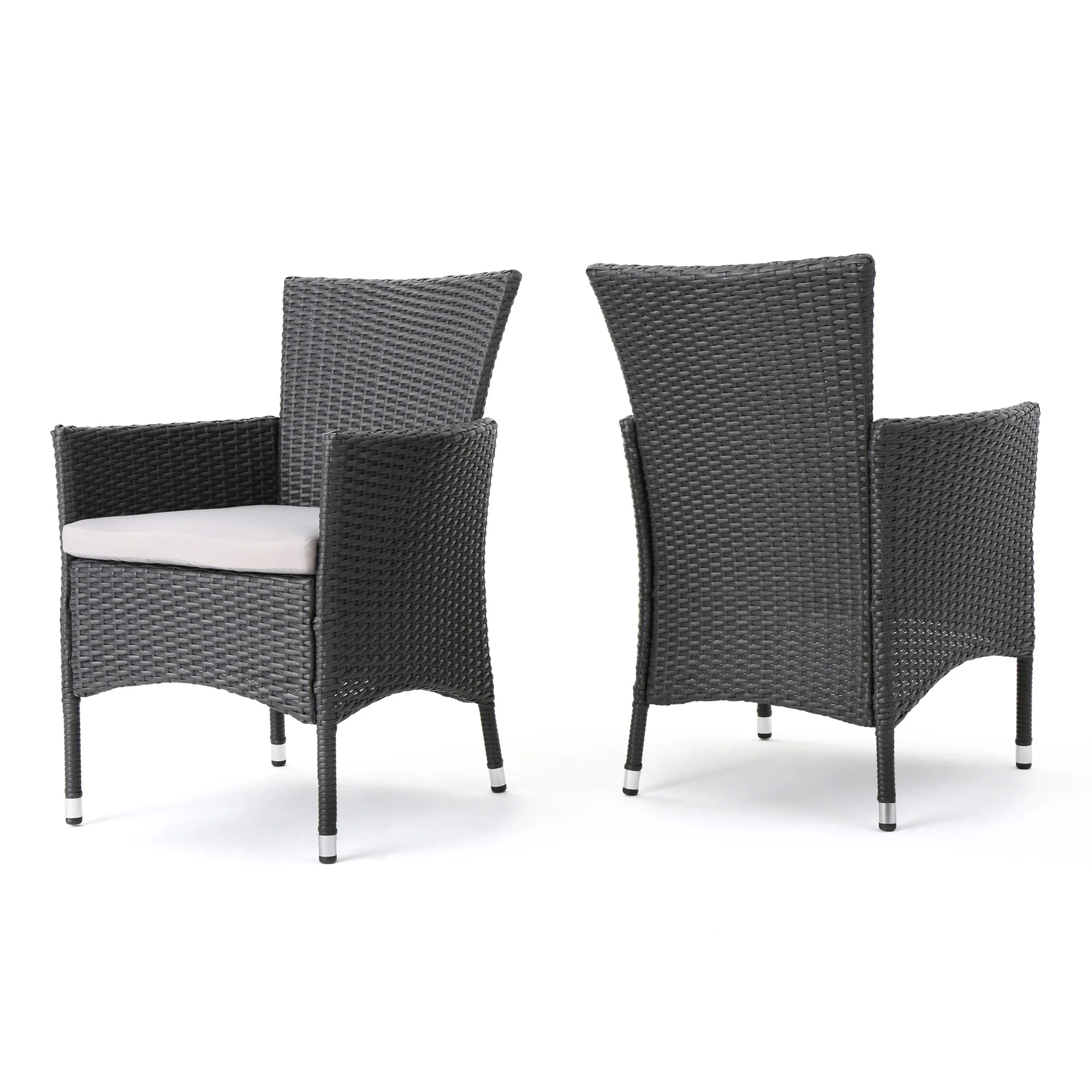 Dimensional Outdoor Dining Chair With Cushion Seat And Iron Frame (Set of 2) - Image 5