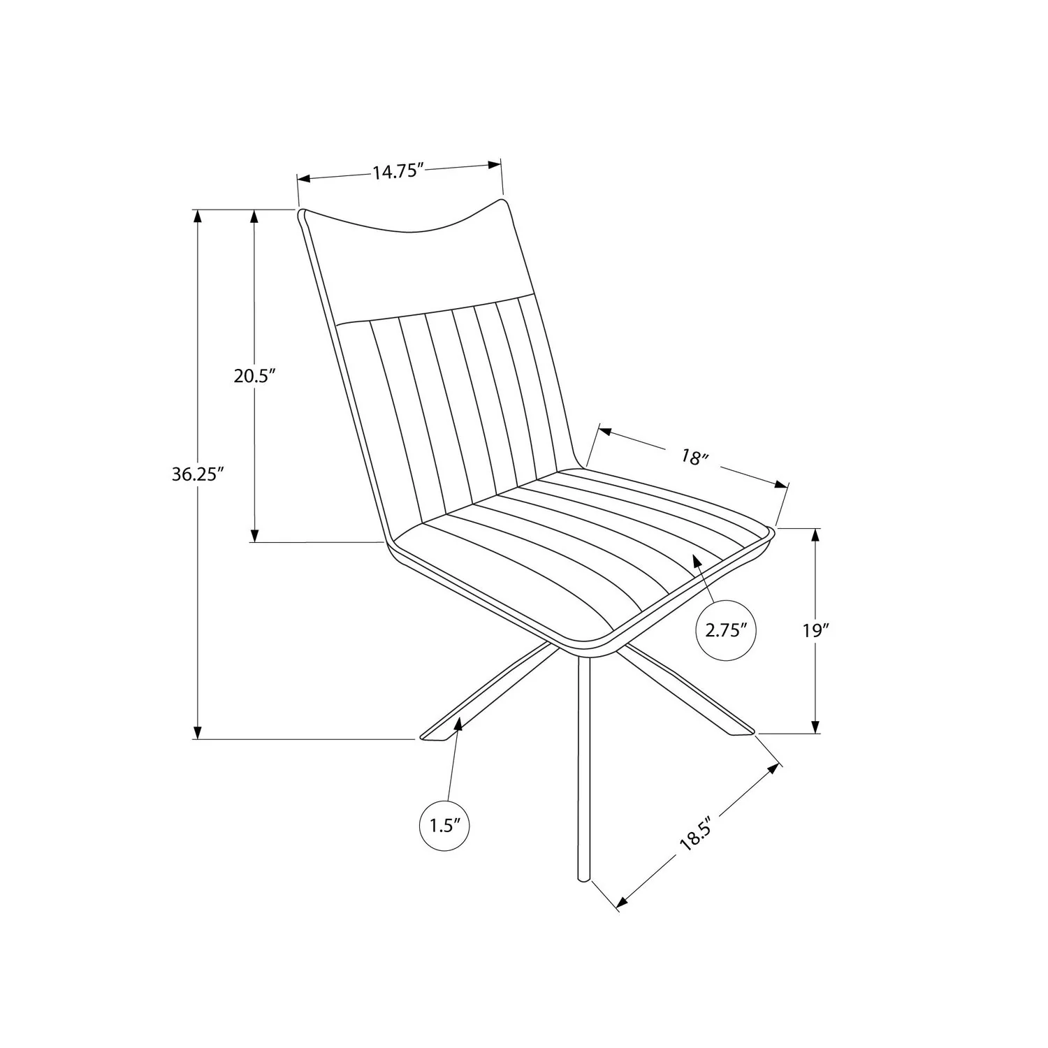 Dining Chair, Side, Upholstered For Dining Room, Modern - Image 16