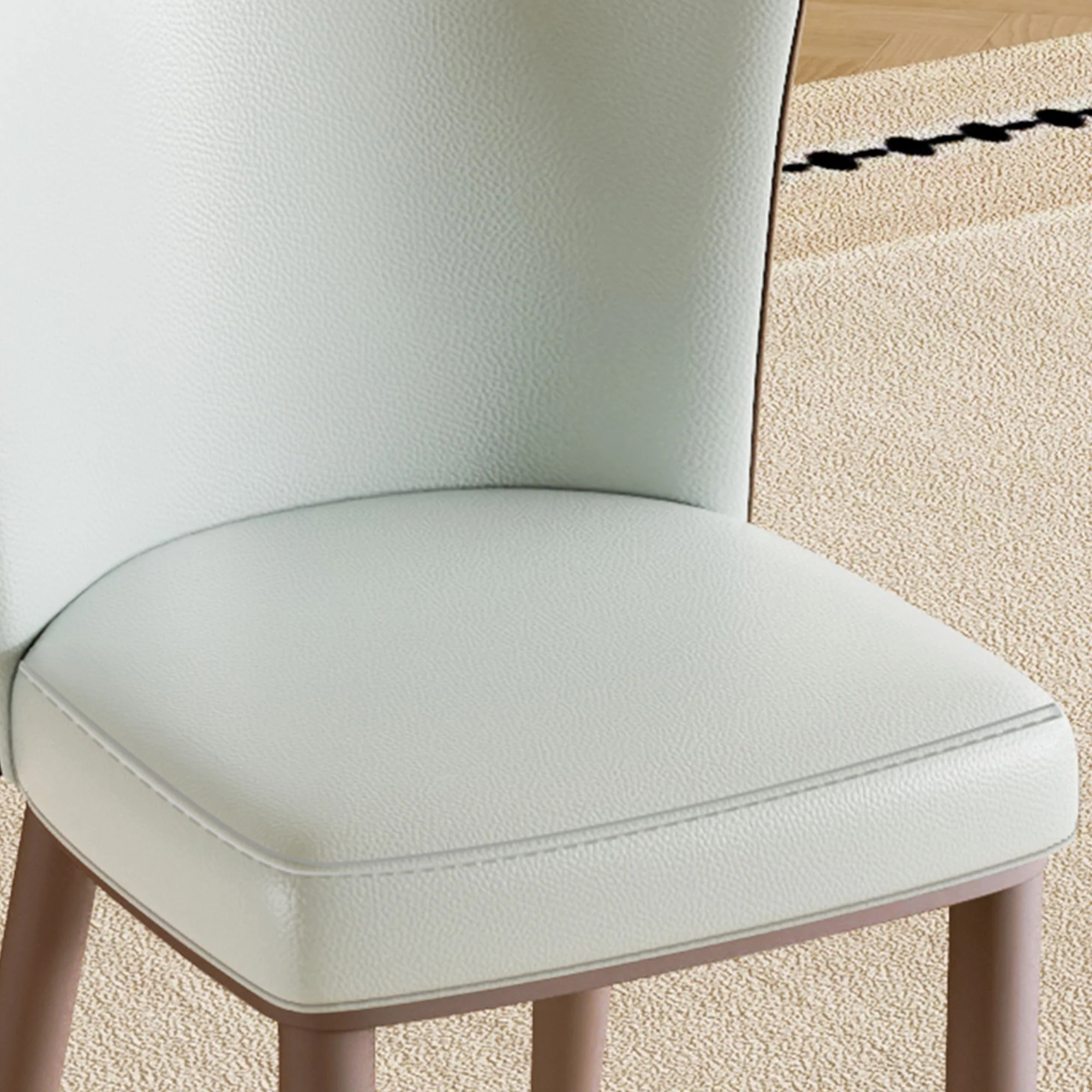 Dining Chair With Carbon Steel Legs, Comfortable Seating, (Set of 2) - White - Image 3
