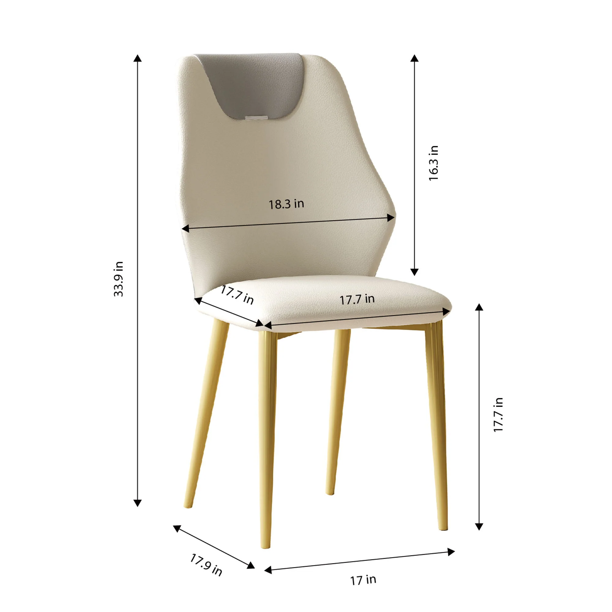 Dining Chairs (Set of 2) - Beige / Gray - Image 7