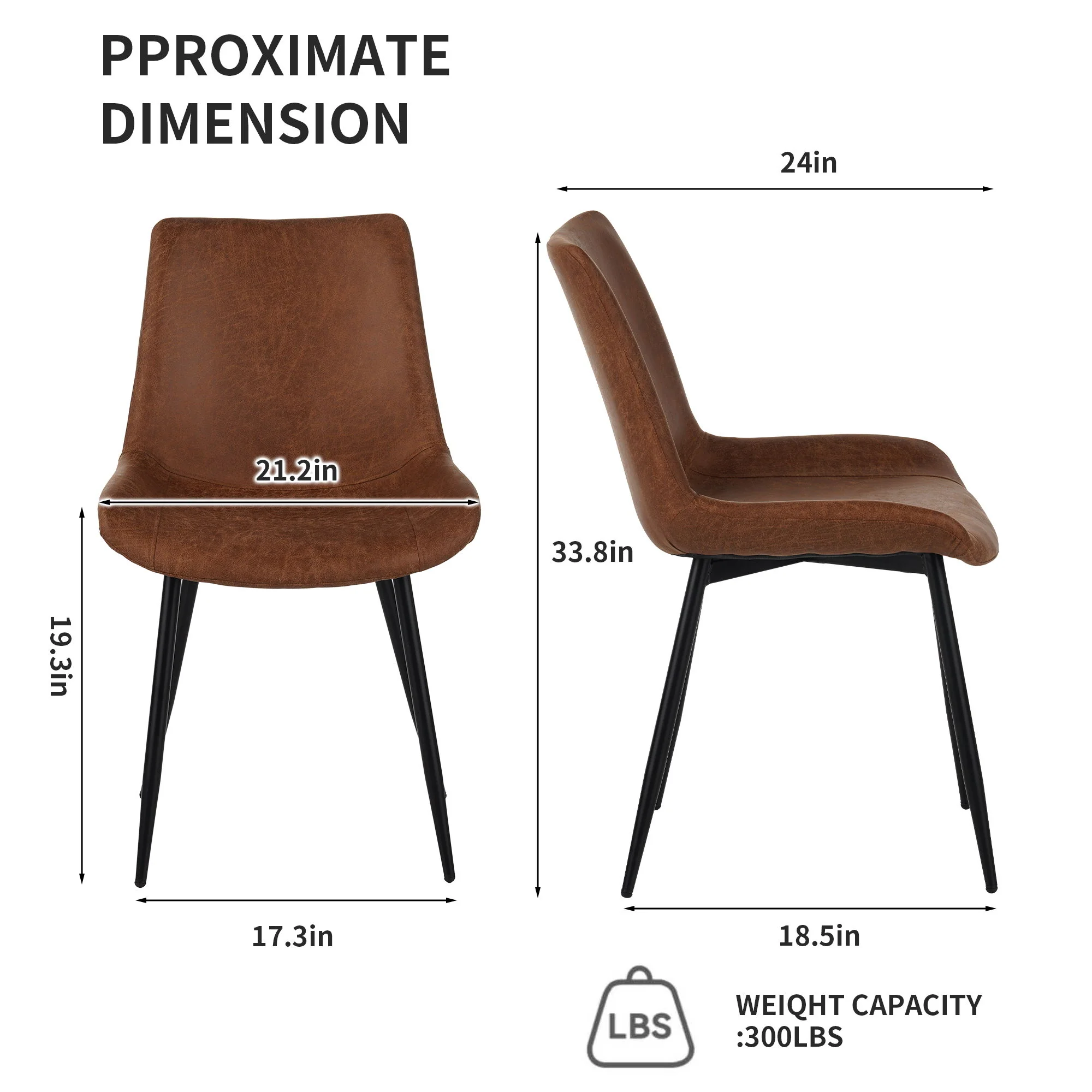Dining Chairs (Set of 4) - Brown - Image 7