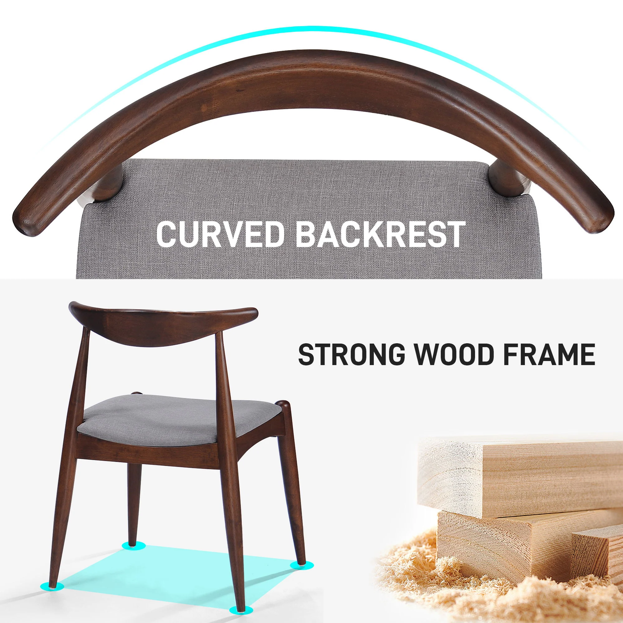 Dining Chairs With Ergonomic Backrest & Comfort Cushions (Set of 2) - Image 13