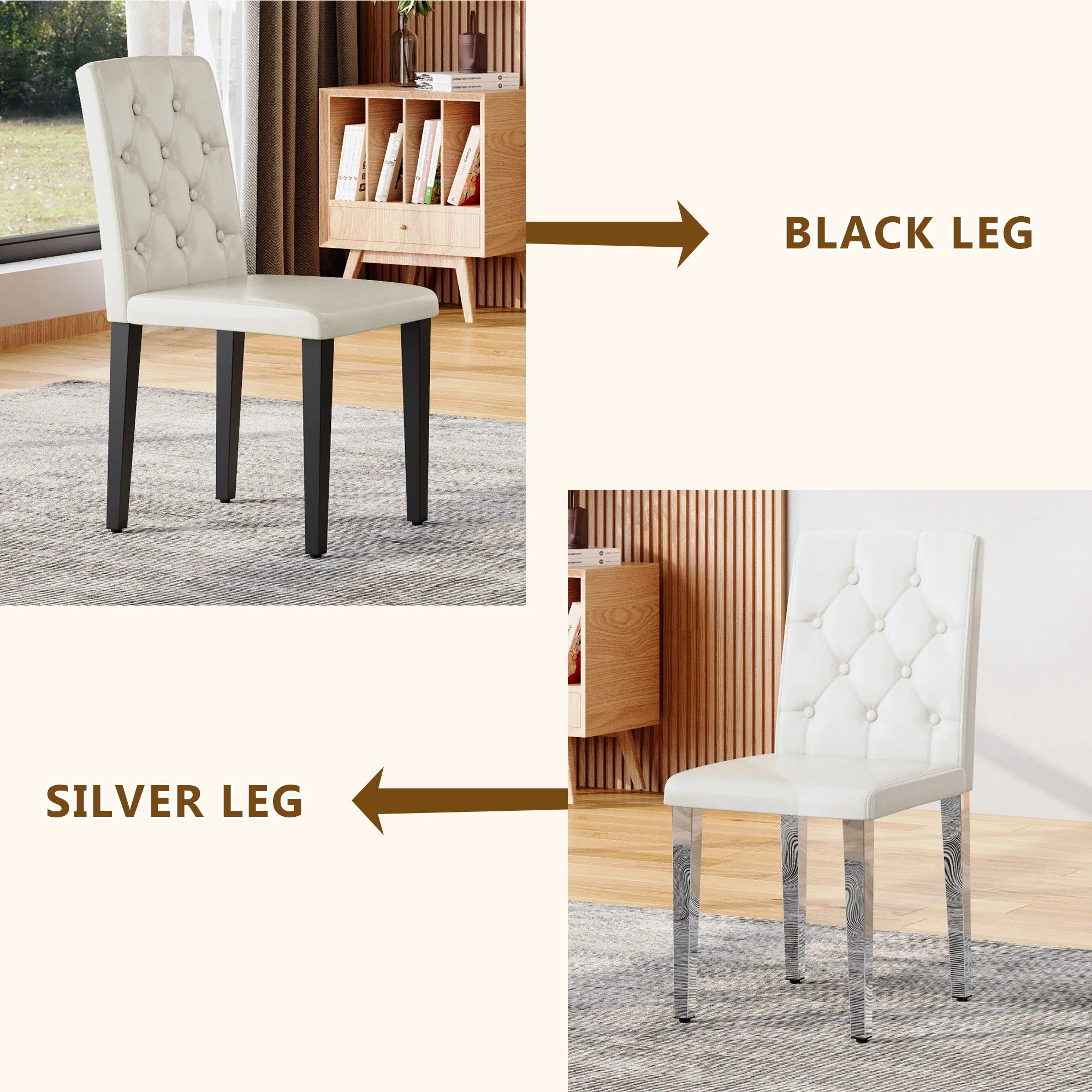 Dining Chairs With Ergonomic Buckle Backrest For Family Dining Rooms - Image 13