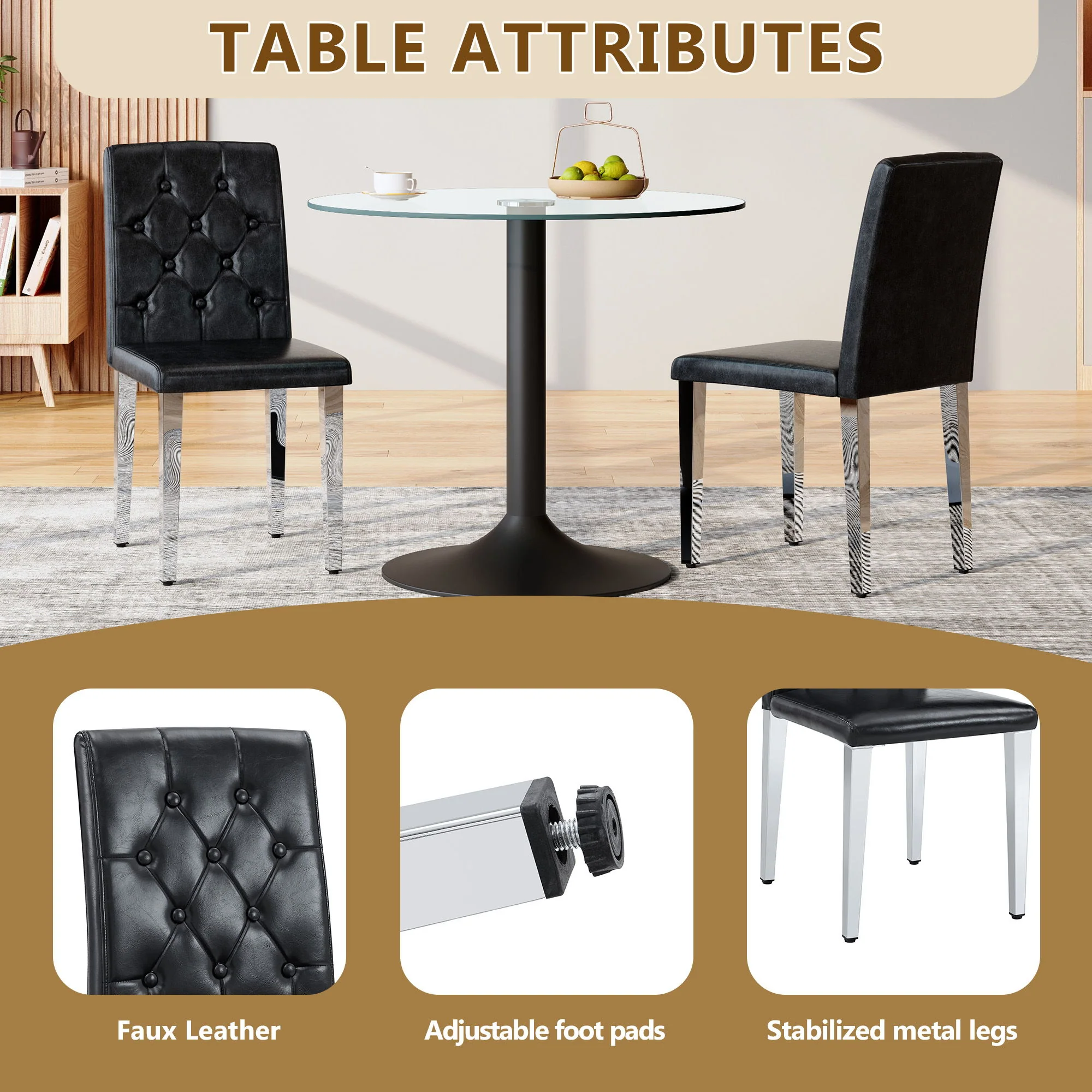 Dining Chairs With Ergonomic Buckle Backrest For Home - Image 7