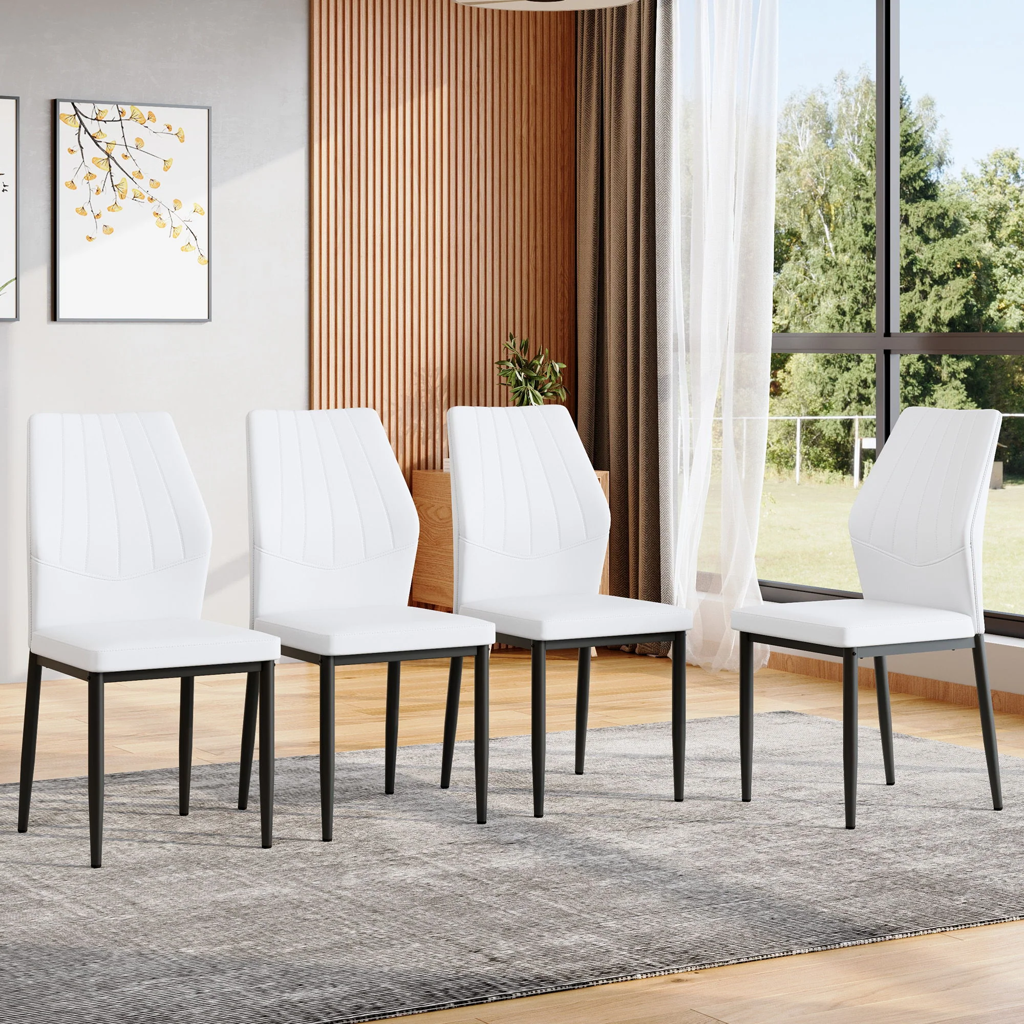 Dining Chairs With Shell Pattern, Comfort And Style - Image 15
