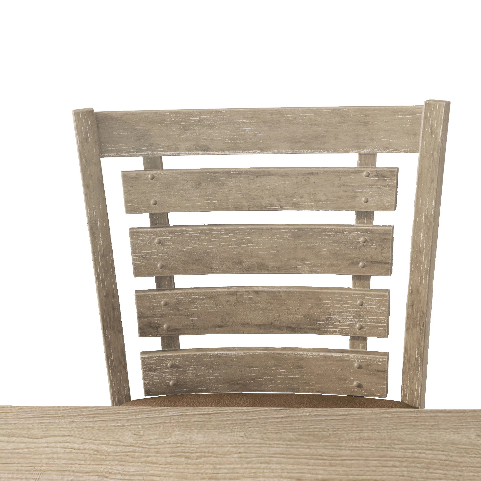 Dining Counter Height Chairs Modern Farmhouse Rustic Look Distressed Design Ladderback Solid Wood (Set of 2) - Grayish Brown - Image 6