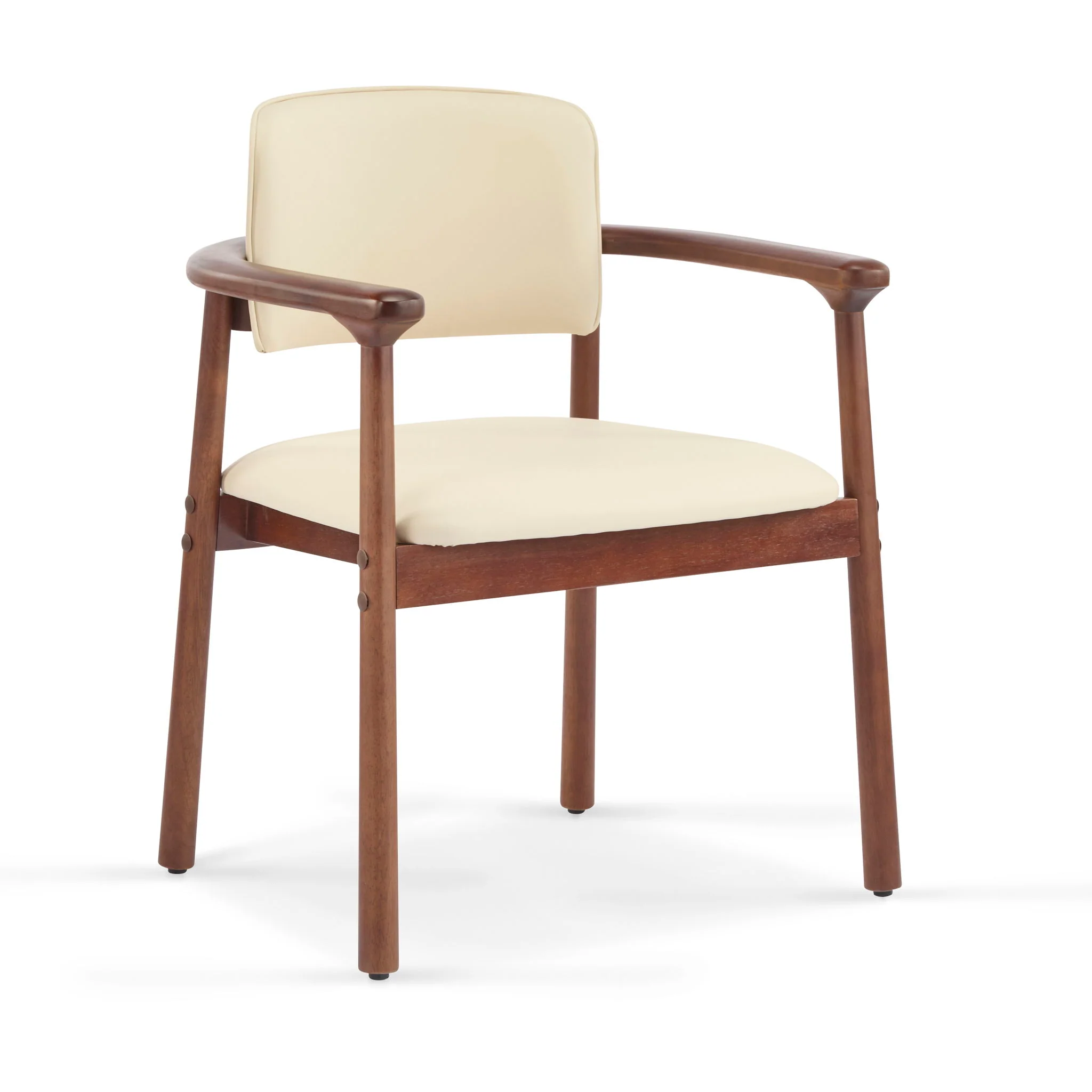 Dining Room Chairs, Ideal For Home & Kitchen (Set of 2) - Beige / Dark Walnut - Image 8